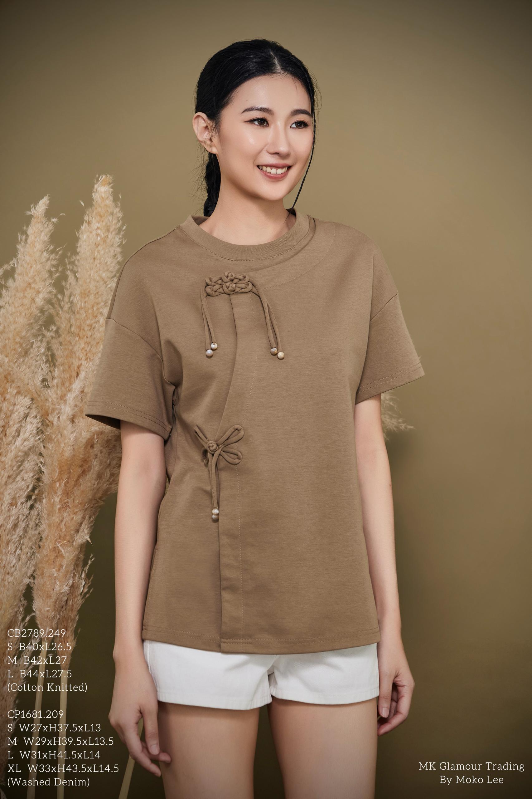 CB2789 QI CHINESE KNOT TEE TOP