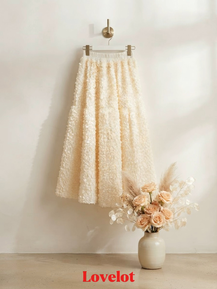 Cream Midi Skirt