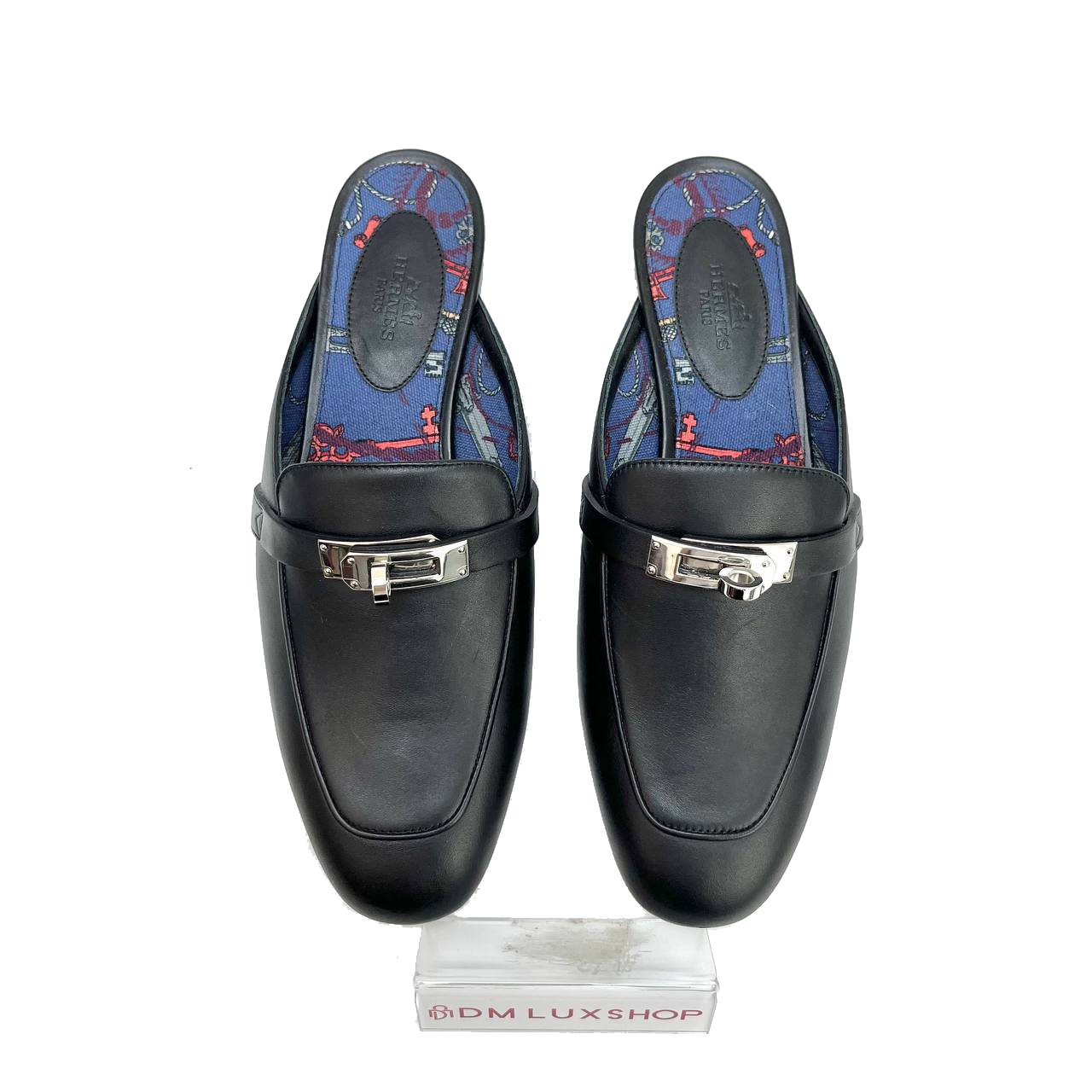 Hermes Oz Mules Black PHW