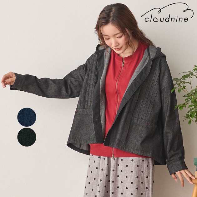 日牌Cloudnine 寬鬆牛仔連帽薄外套