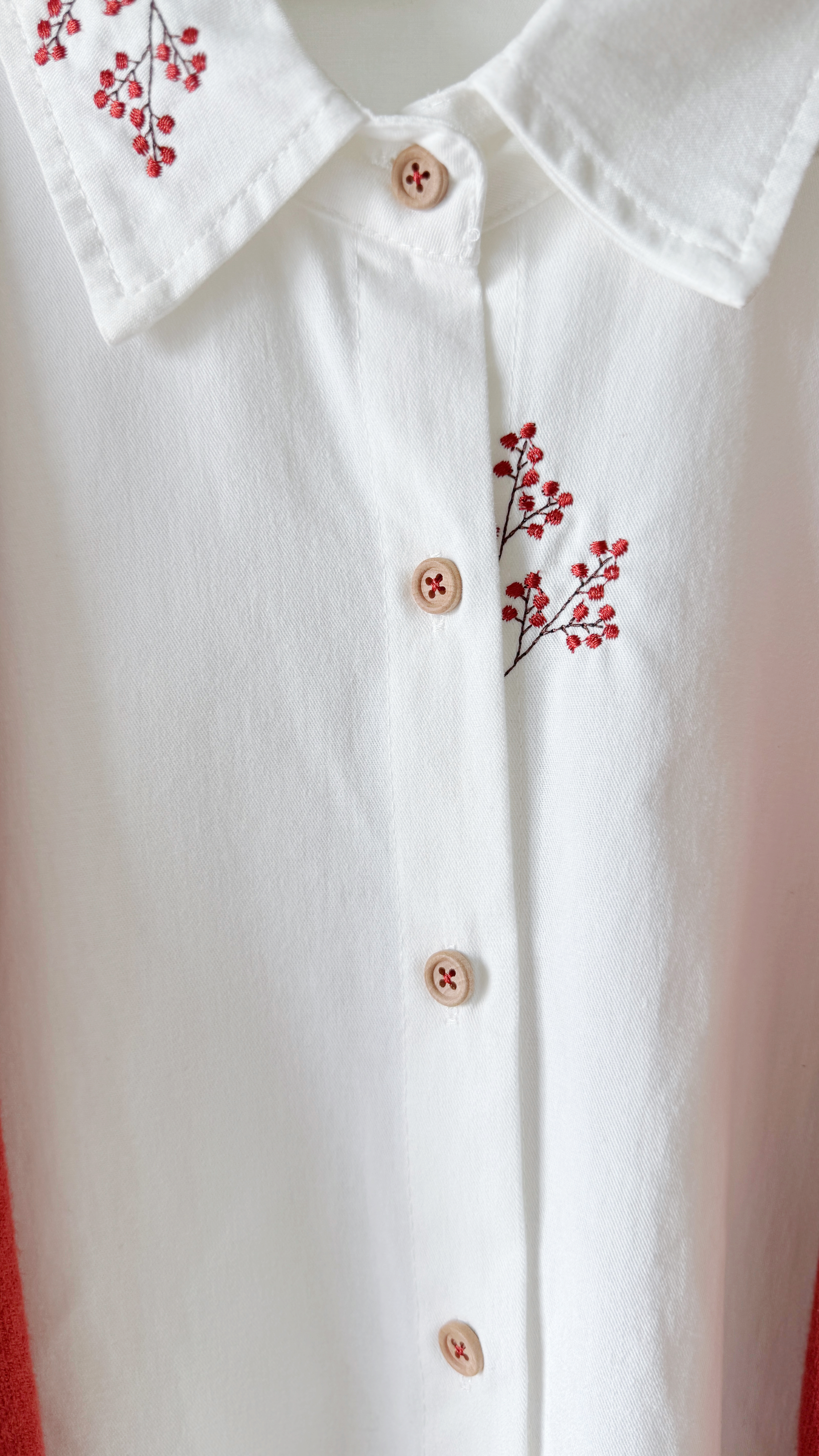 【自制限定款】 新意在枝·刺绣款白衬衫 (预购） 