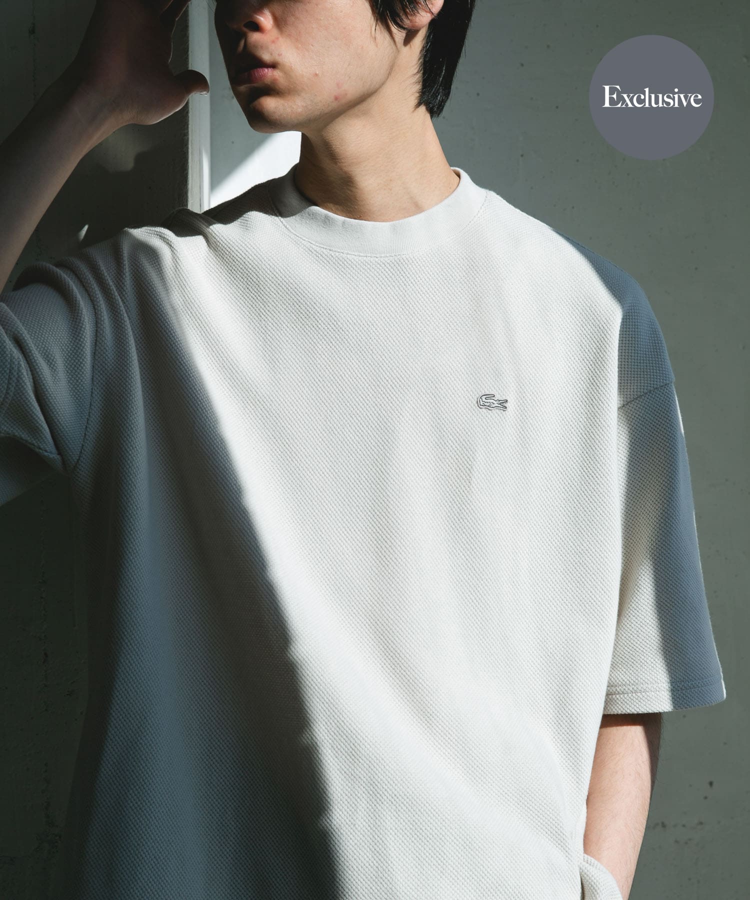 LACOSTE×DOORS THICK PIQUE ROUND SHORT-SLEEVE
