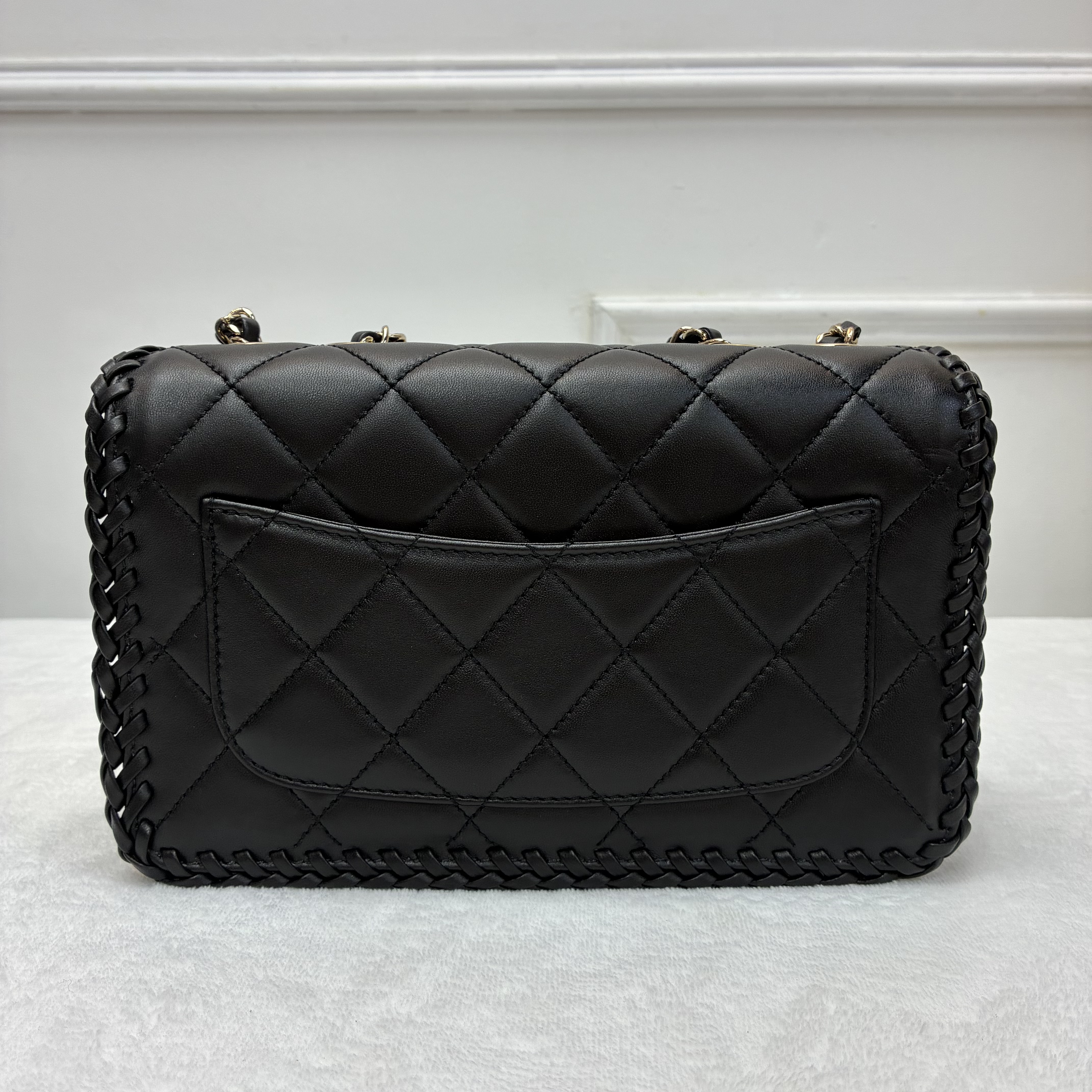 Full set 23A Chanel黑色拼接小羊皮