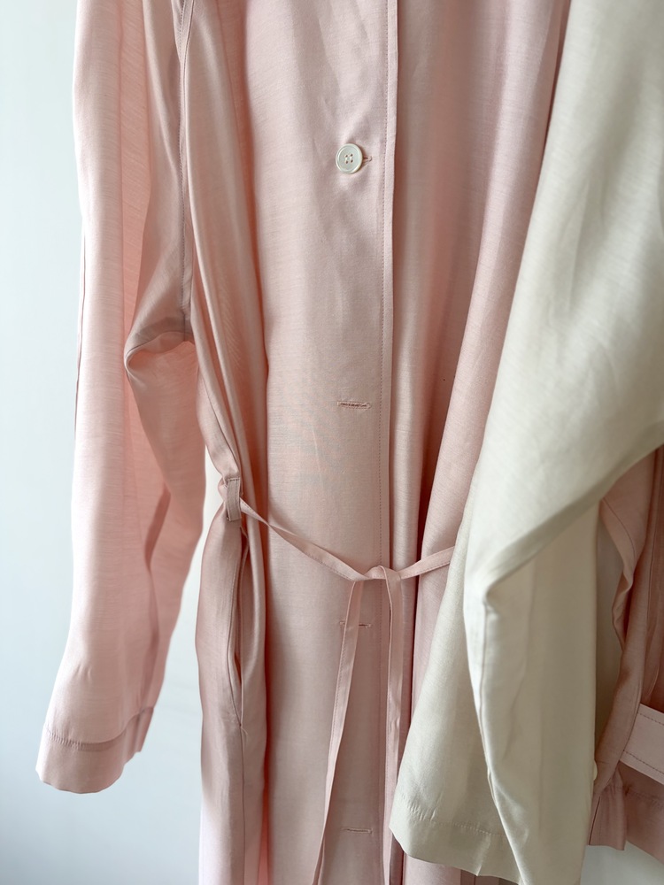 Silky Belted Trench Coat (Pink)