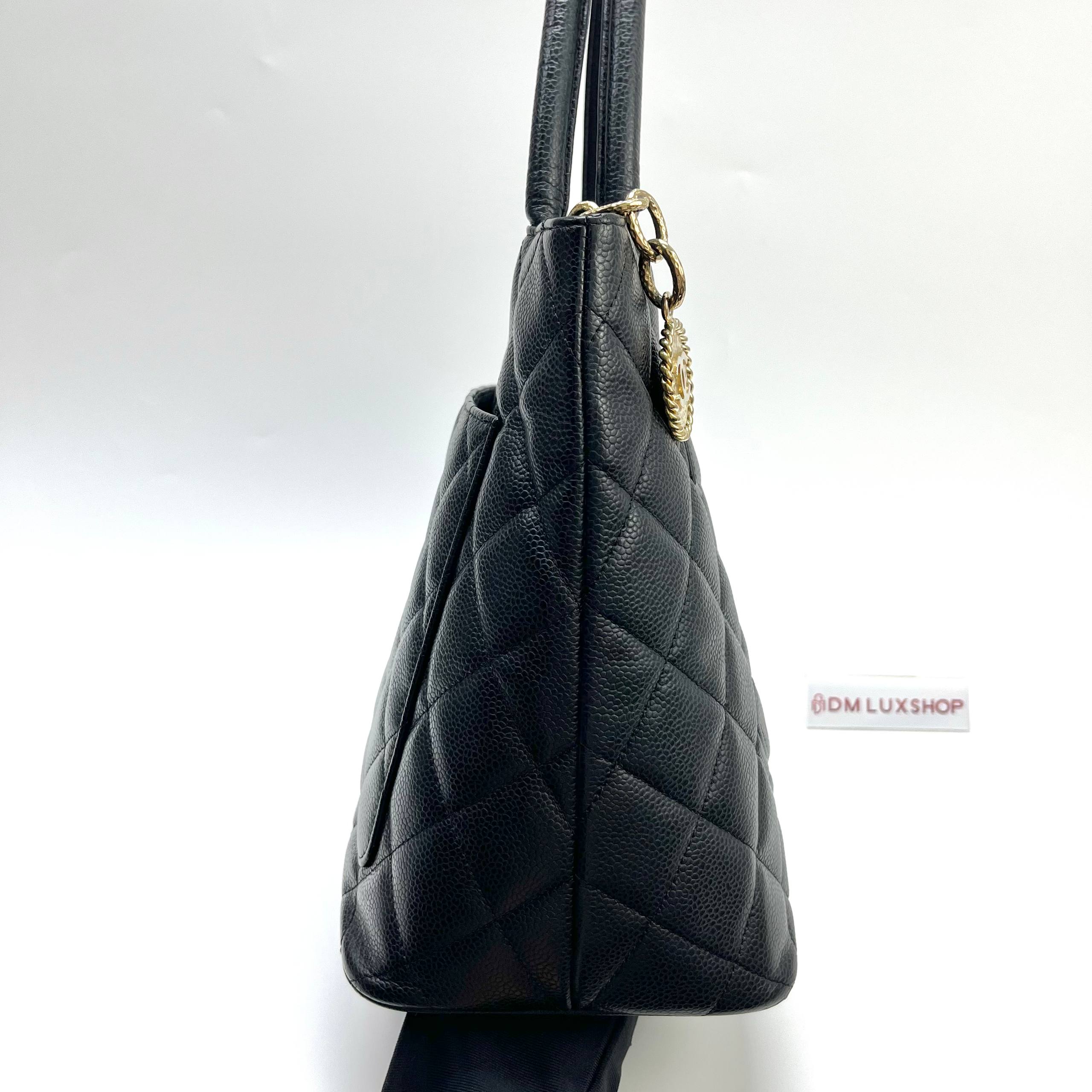 Chanel Black Caviar Medallion Tote Bag GHW (Serial 10, Year 2006)