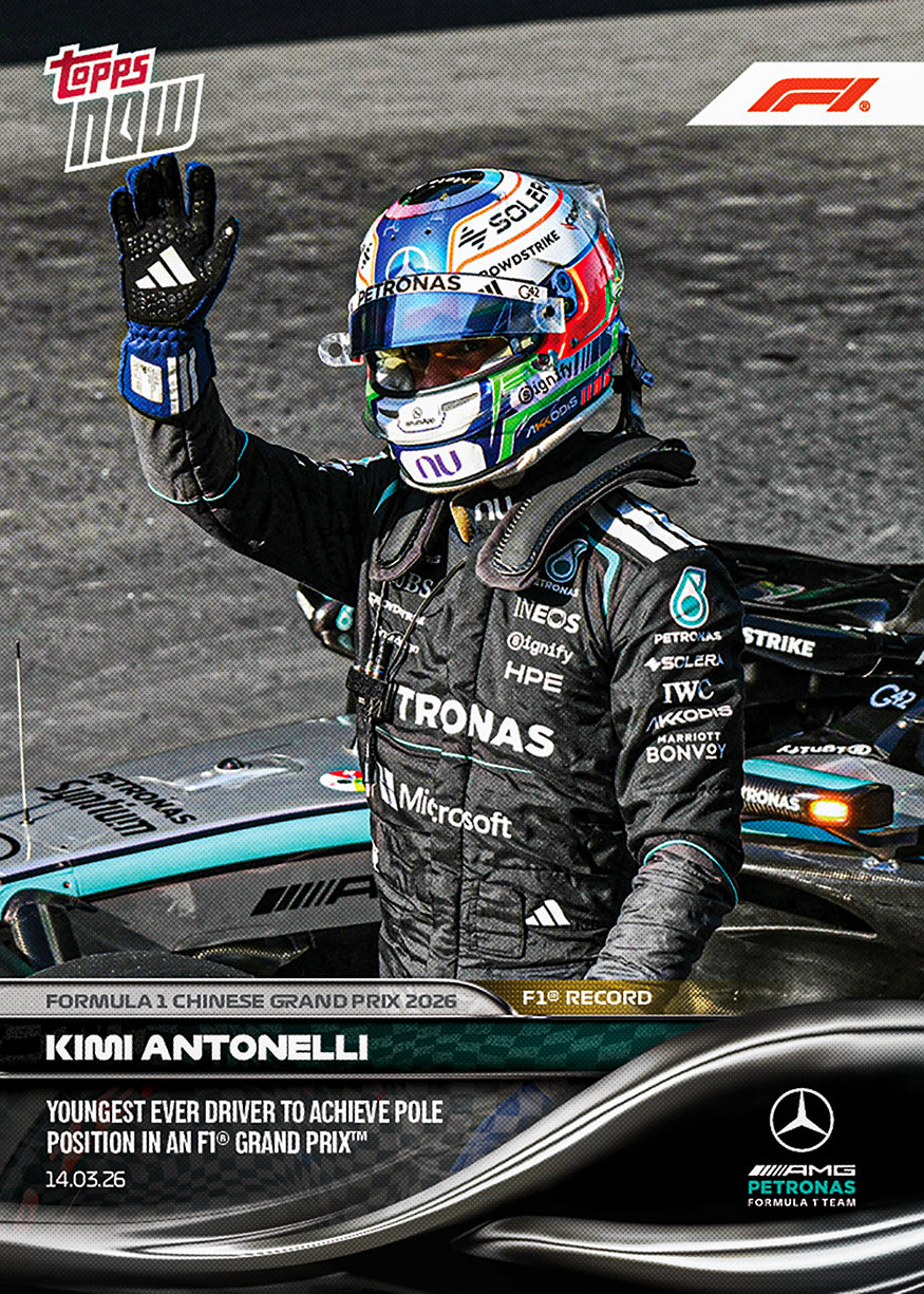 Kimi Antonelli - 2026 F1 Topps NOW® #17 Chinese GP 史上最年輕Pole紀錄卡｜PR 9,379
