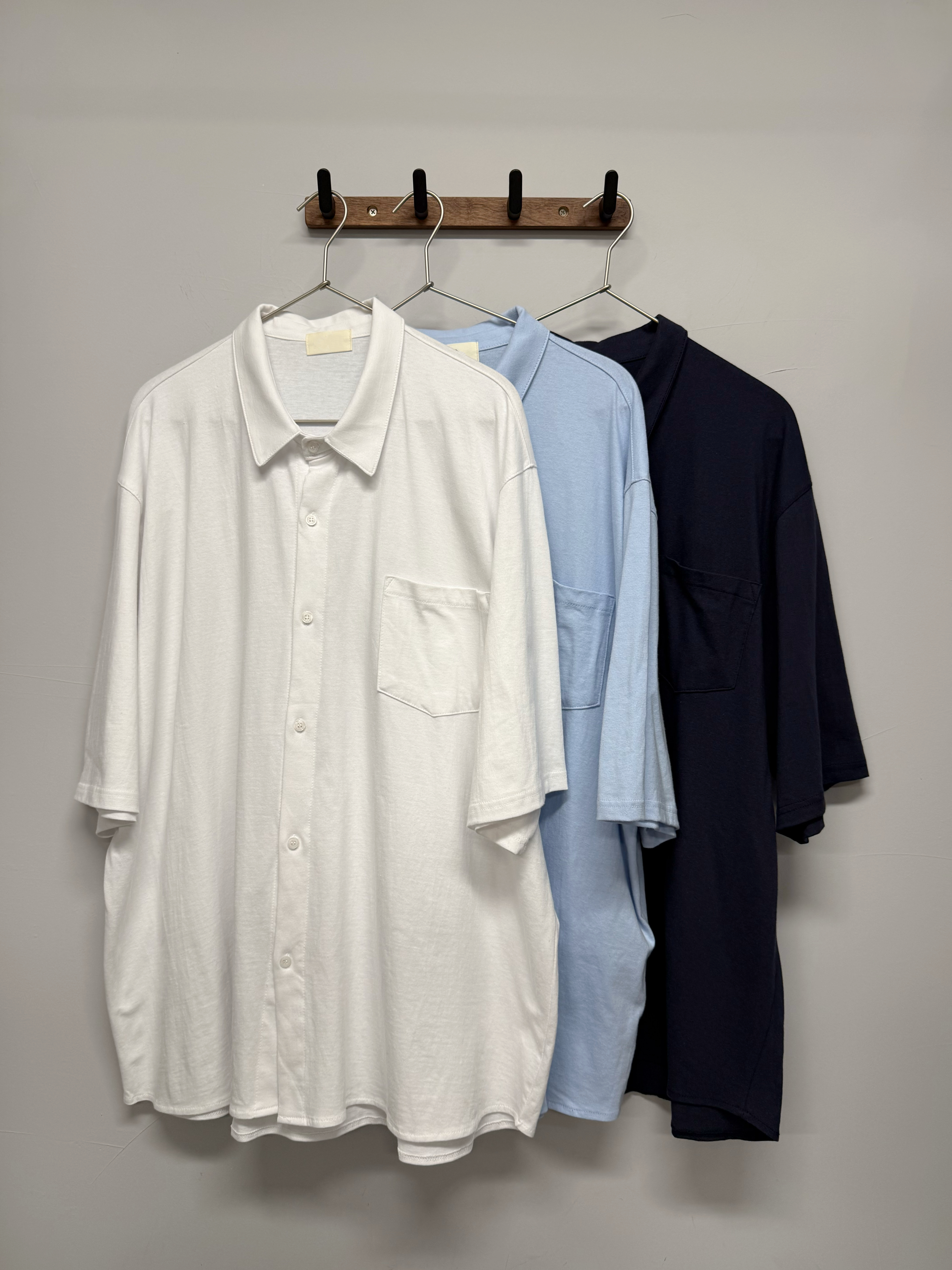 Oversized cotton short-sleeve shirt #sh18