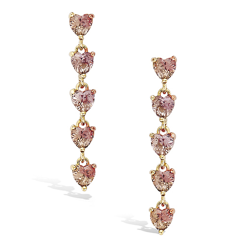 Lilac Heart Earring Plaqué or