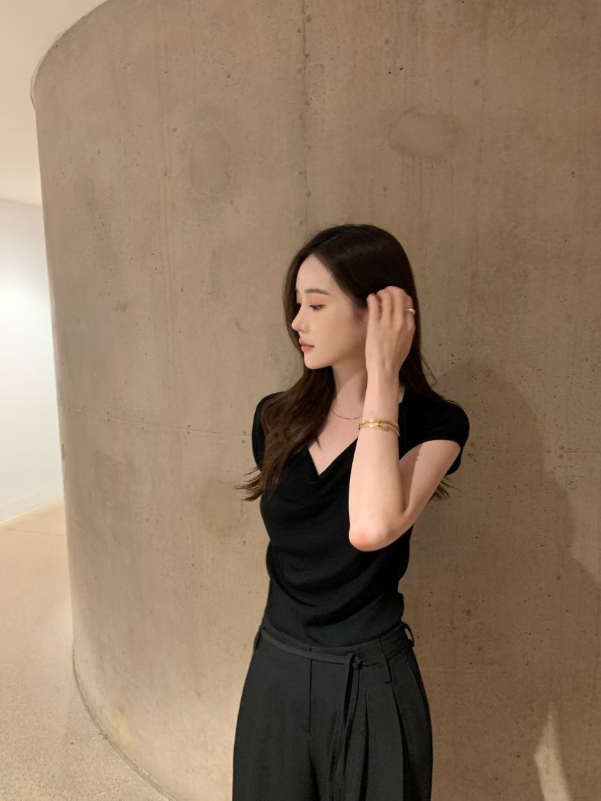 ♥︎氣質冰絲Draped top