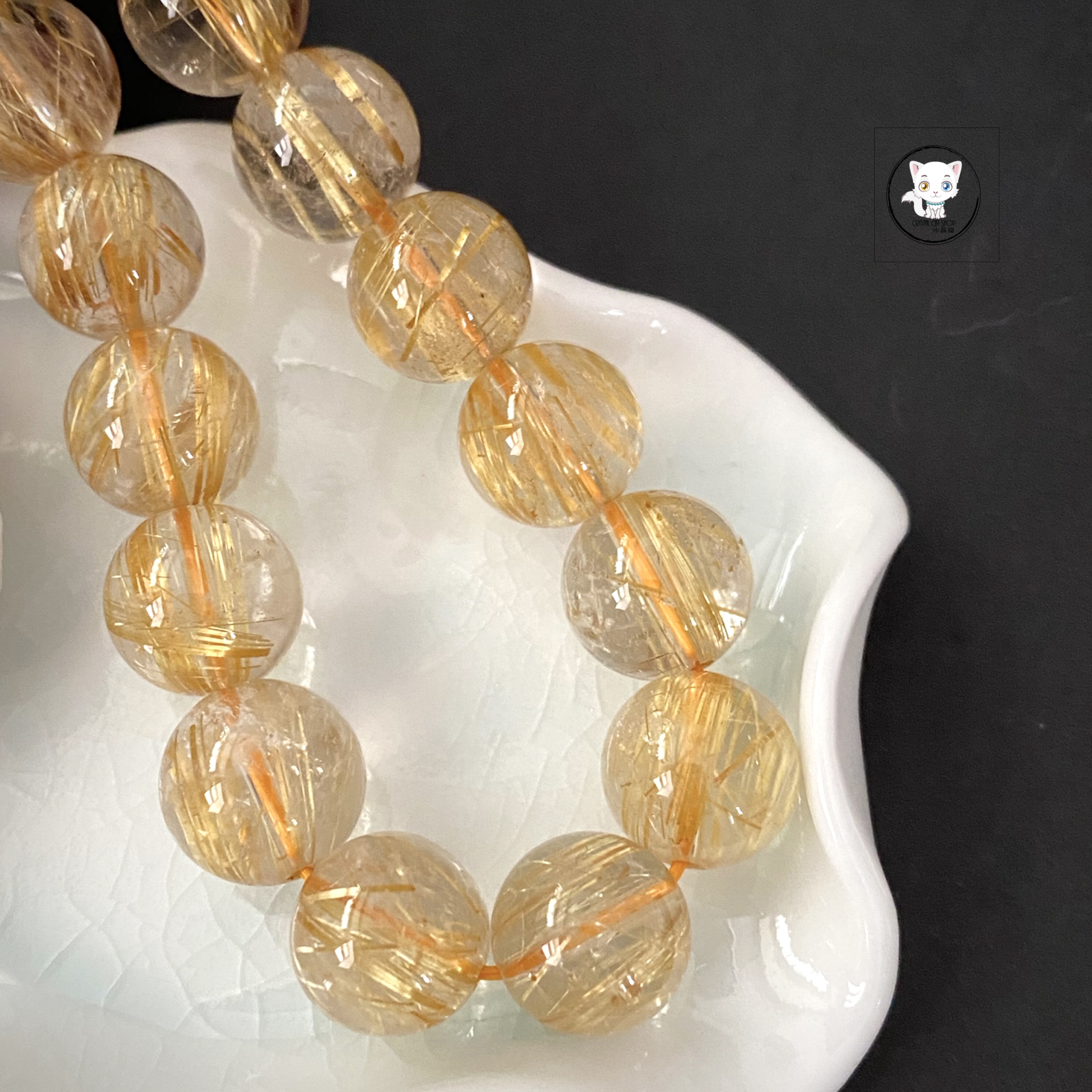 高級金髮晶手鏈 13.5mm