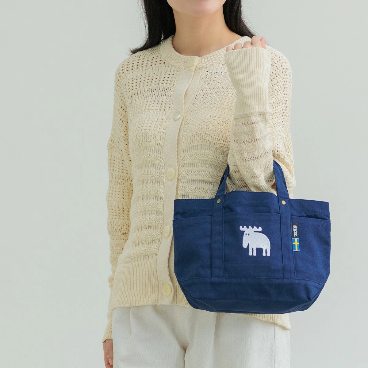 日本直送 瑞典 moz 帆布手挽袋 Tote Bag (M) | 收納萬用袋