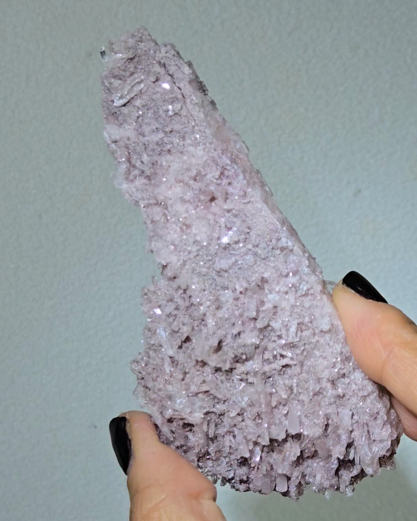 Pink Lemurian quartz cluster with crystals on both sides - LQ519