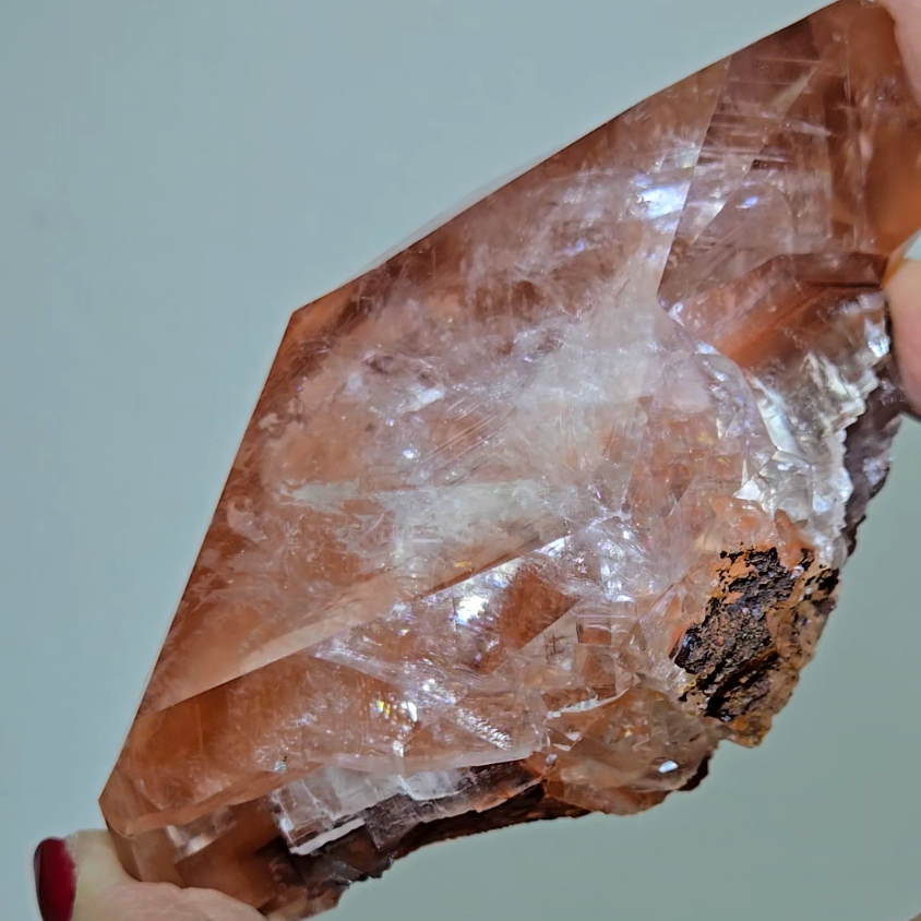 Red diamond calcite with stunning rainbows - CC48