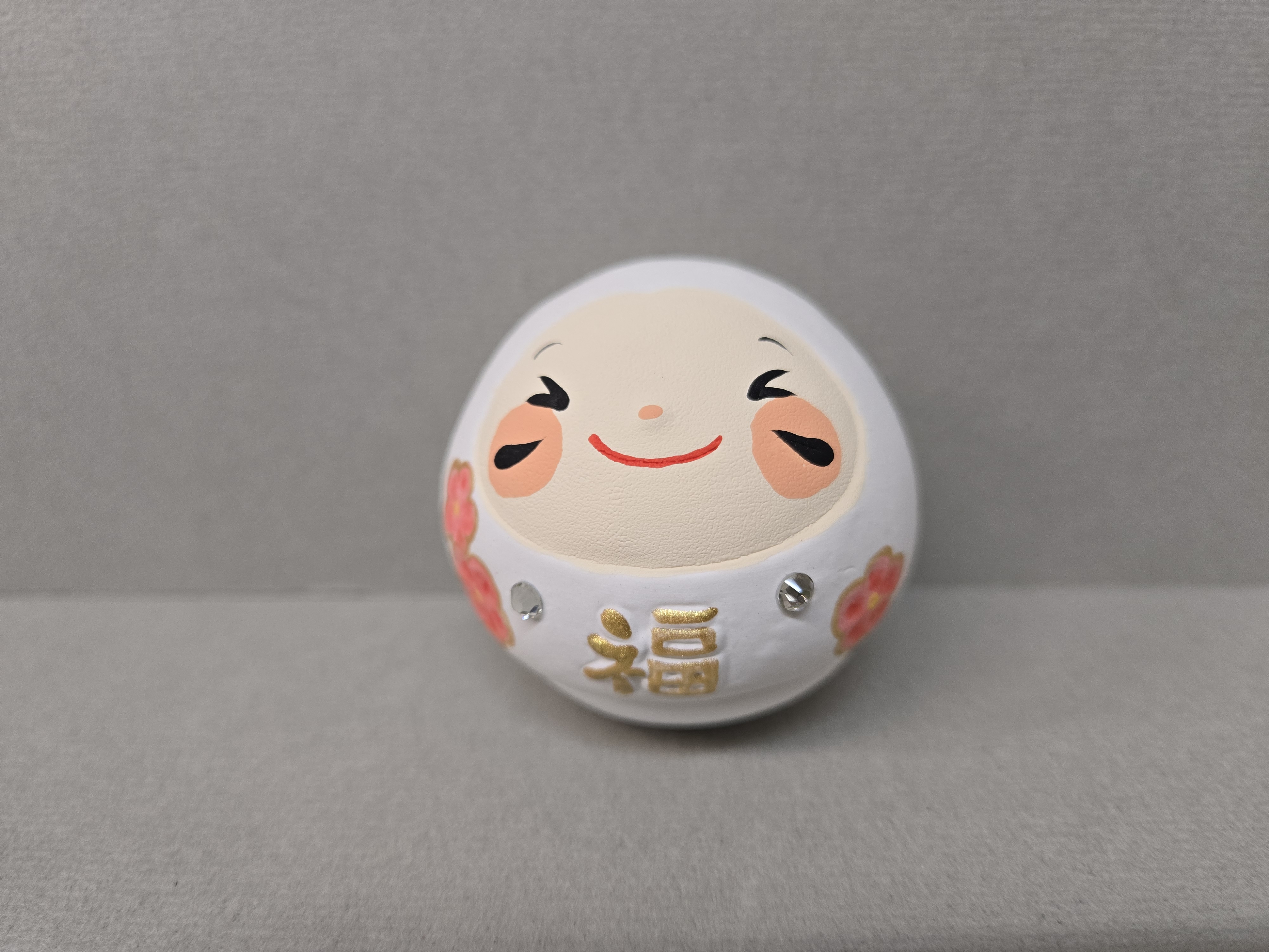 白色達摩不倒翁公仔