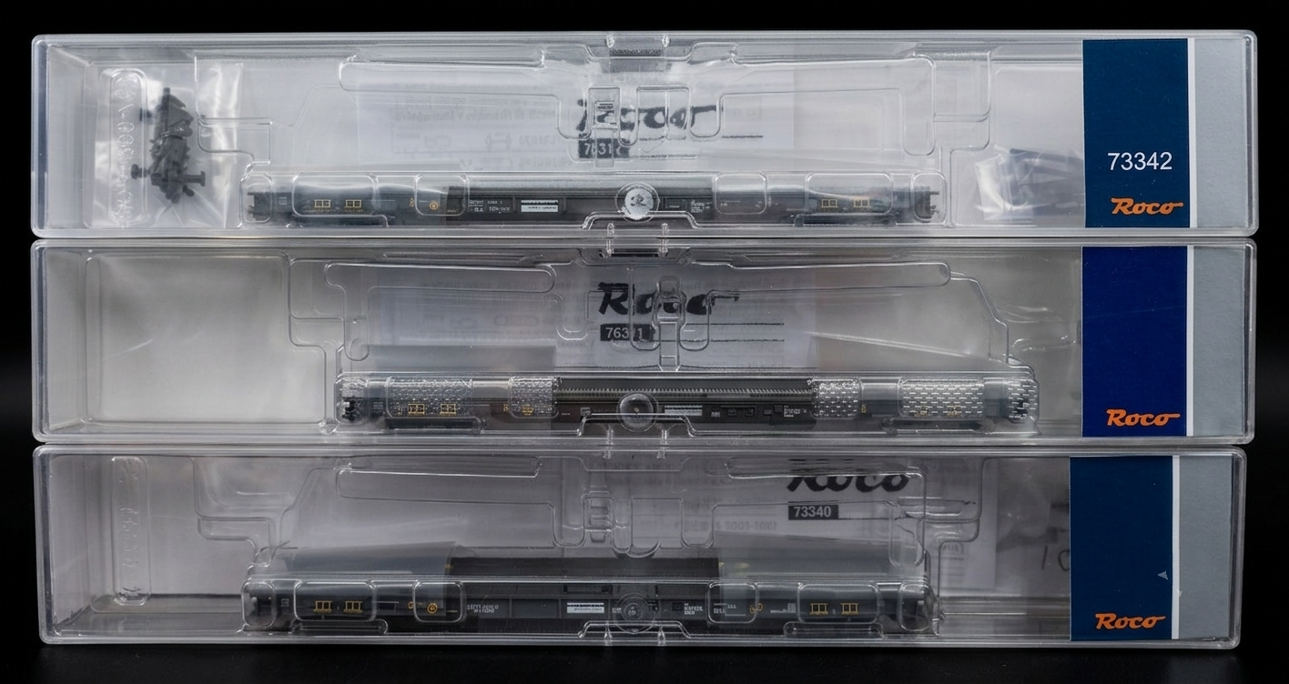Roco SBB Ralpin Flat car 低底盤貨車模型（貨號 76340、76341、76342