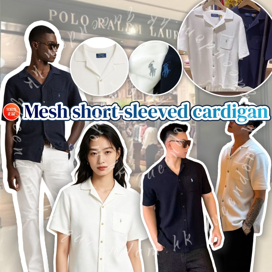 💯Polo Ralph Lauren Mesh short-sleeved cardigan 網眼針織短袖開襟衫