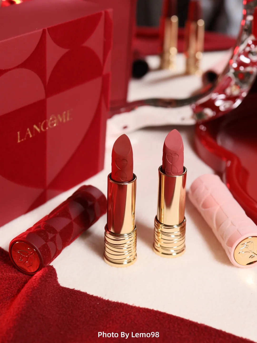 (一星期預訂) Lancome 蘭蔻 新年情人節雙面絕色限定! 粉絲絨唇膏 375 296
