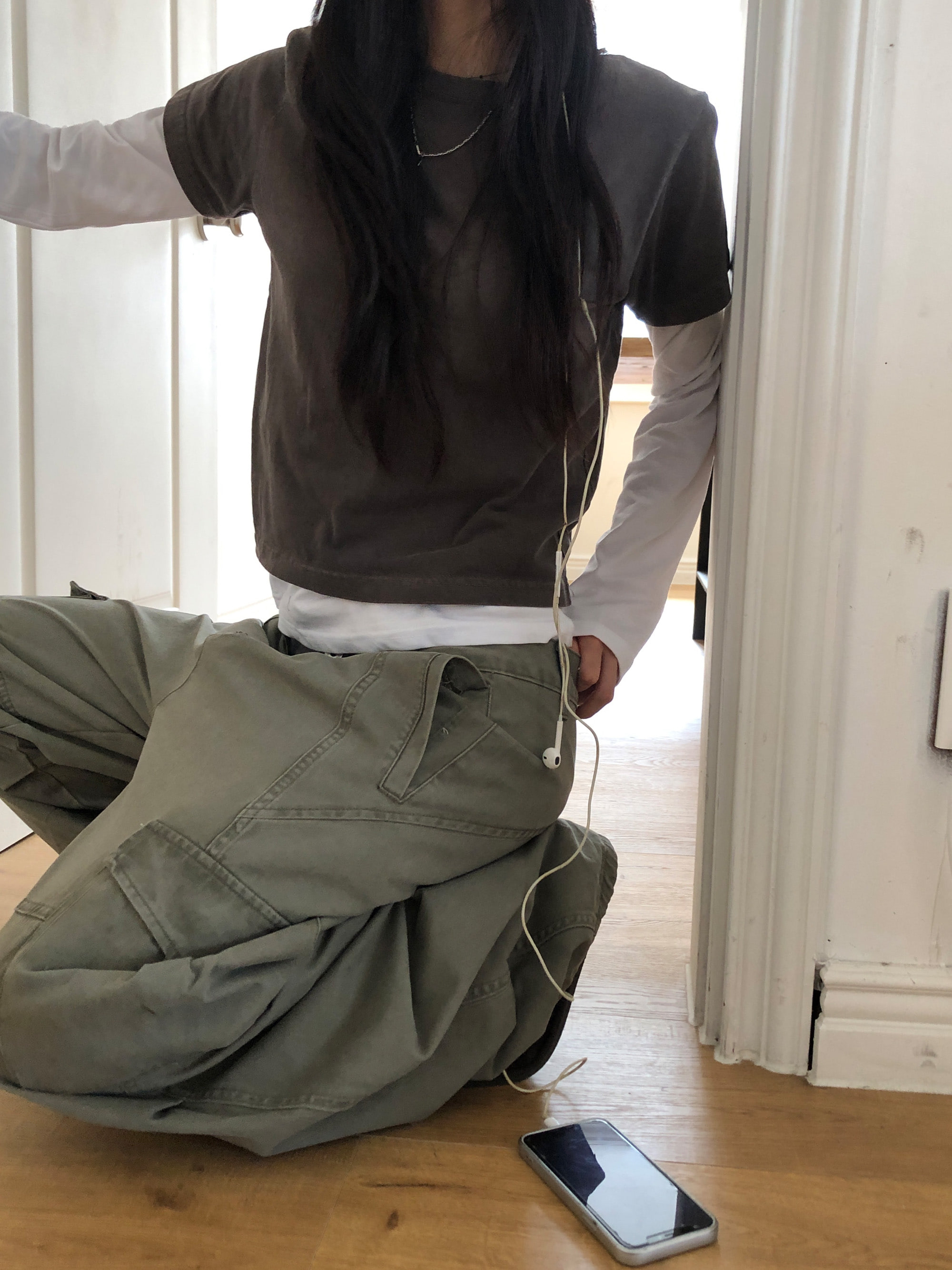 Cotton Wide-Leg Cargo Pants