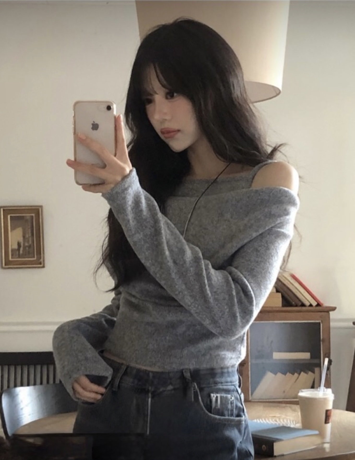 【 🥂約會專屬！滑捋捋毛絨～超氣質皺褶船領兩穿上衣🥂🤍】For Dating 2-way Top(五色入)