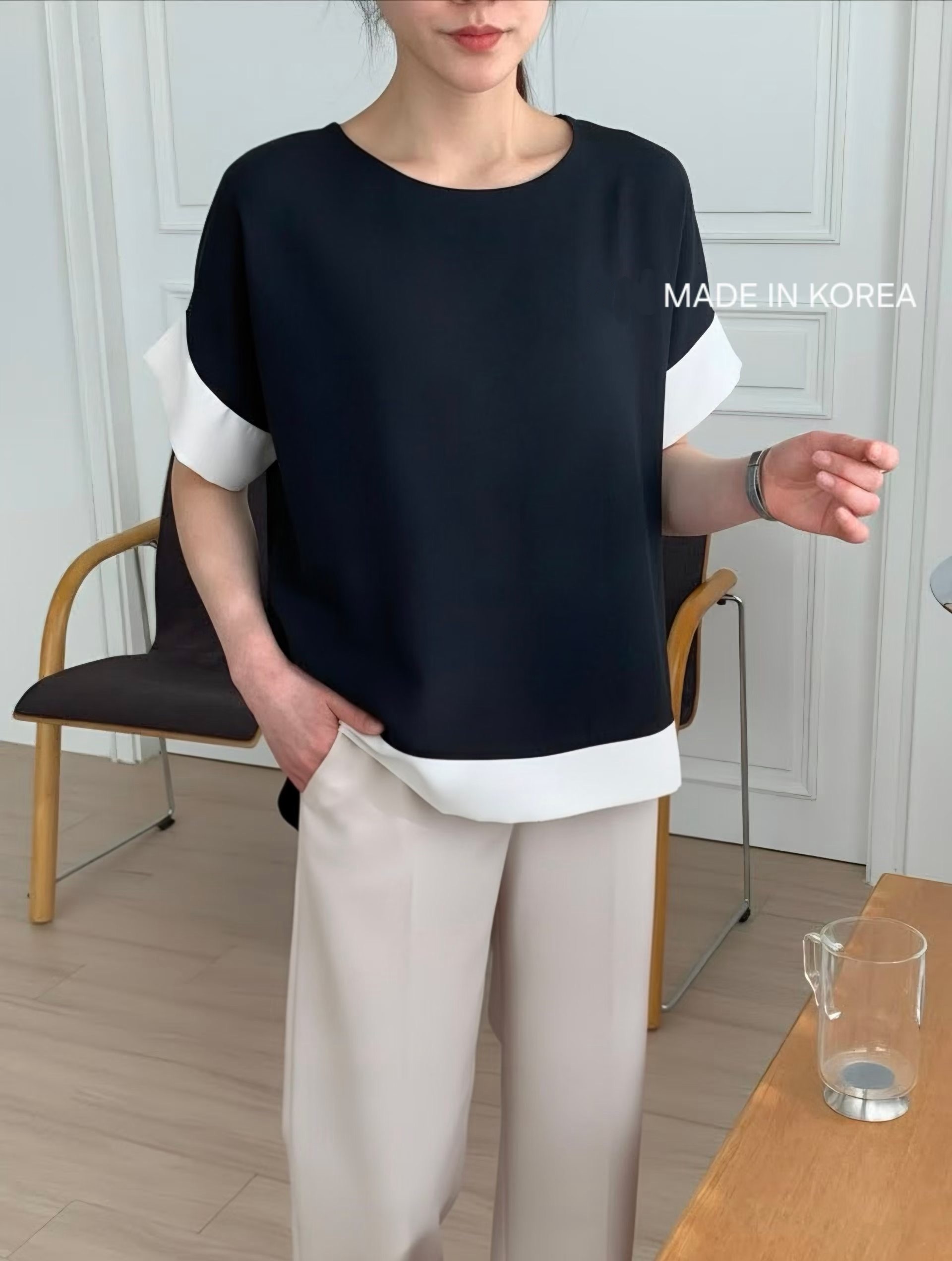 G6184 韓國🇰🇷靚料拼邊top