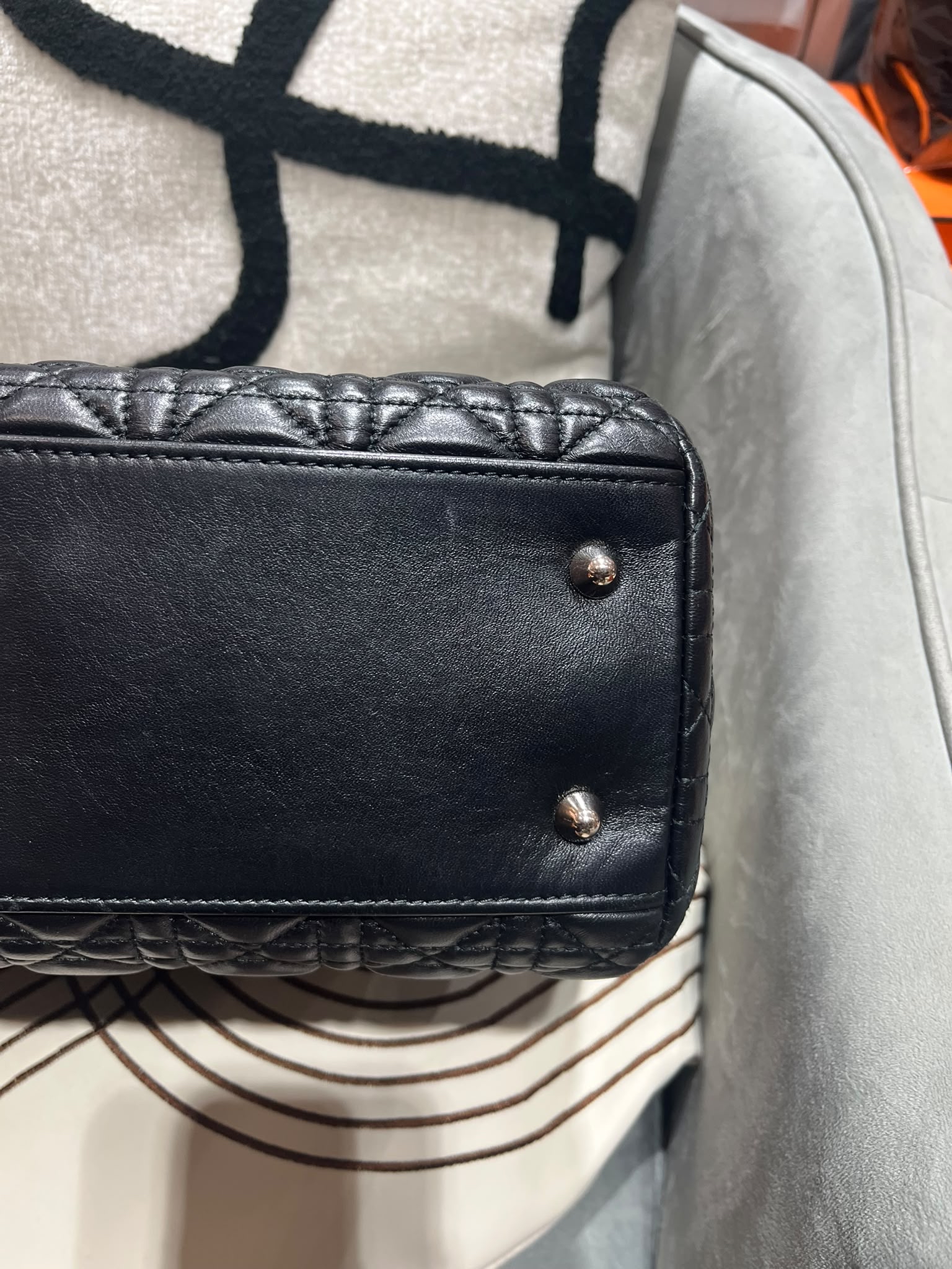 DIOR Calfskin Soft Shopping 9x7 Tote Bag 黑色牛皮100%Authentic, 95%New ✅Dust bag