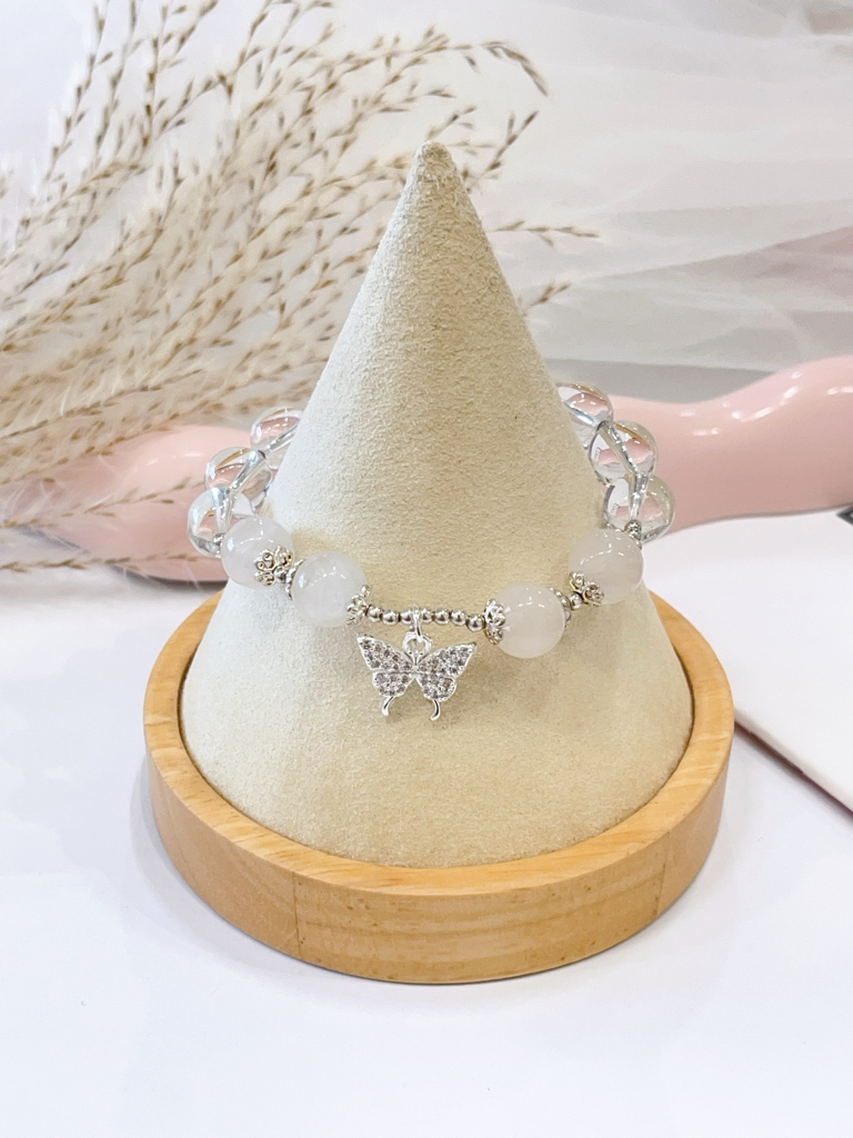 💜 薰衣草紫水晶 × 白水晶 × 海蓝宝手串 Lavender Amethyst, Clear Quartz & Aquamarine | 10mm