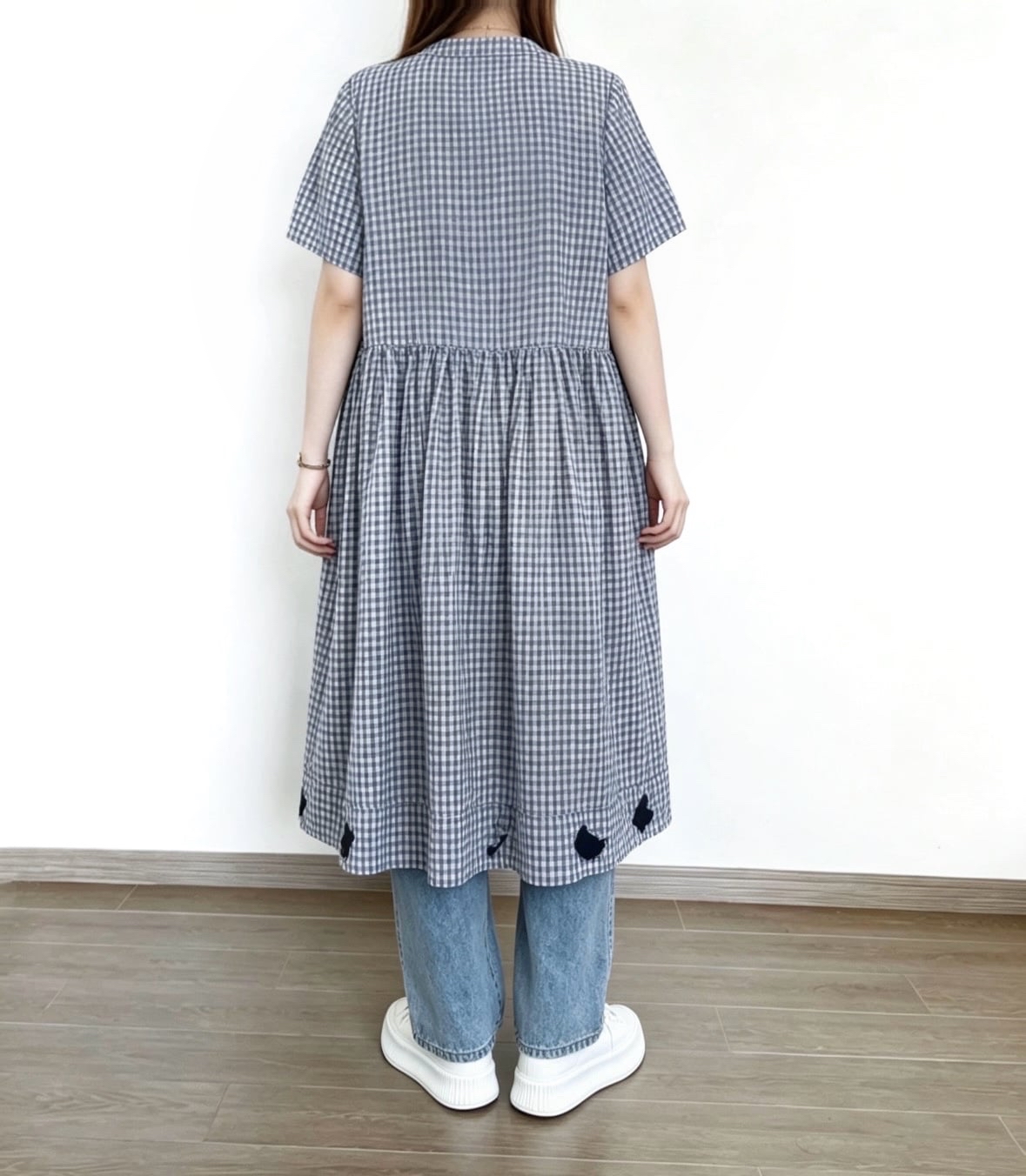 日系格刺繡print Ops