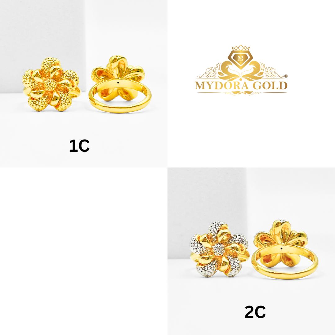 MYDORA Cincin Bunga Seri Mekar (5G) l EMAS 916/ 22K