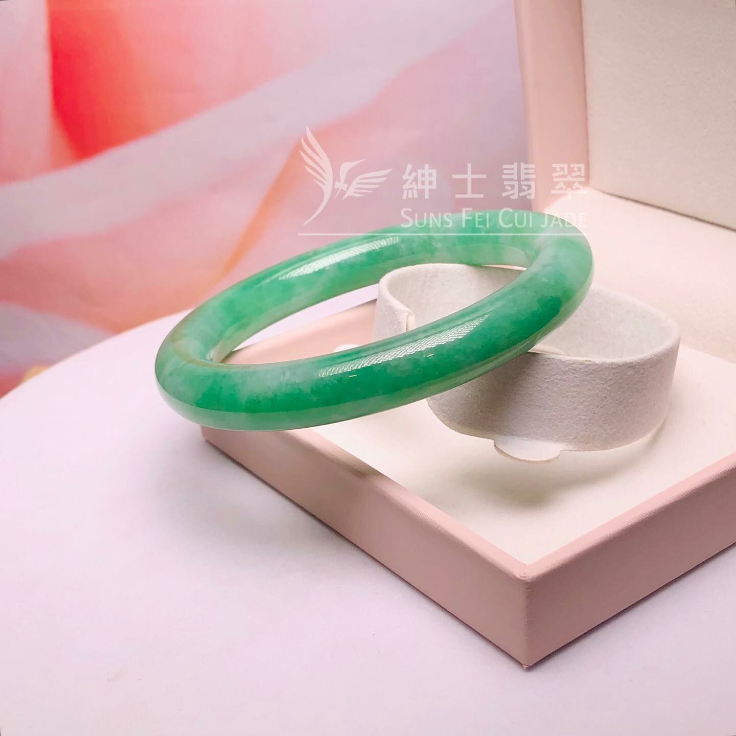 滿綠甜色圓鐲58.6mm