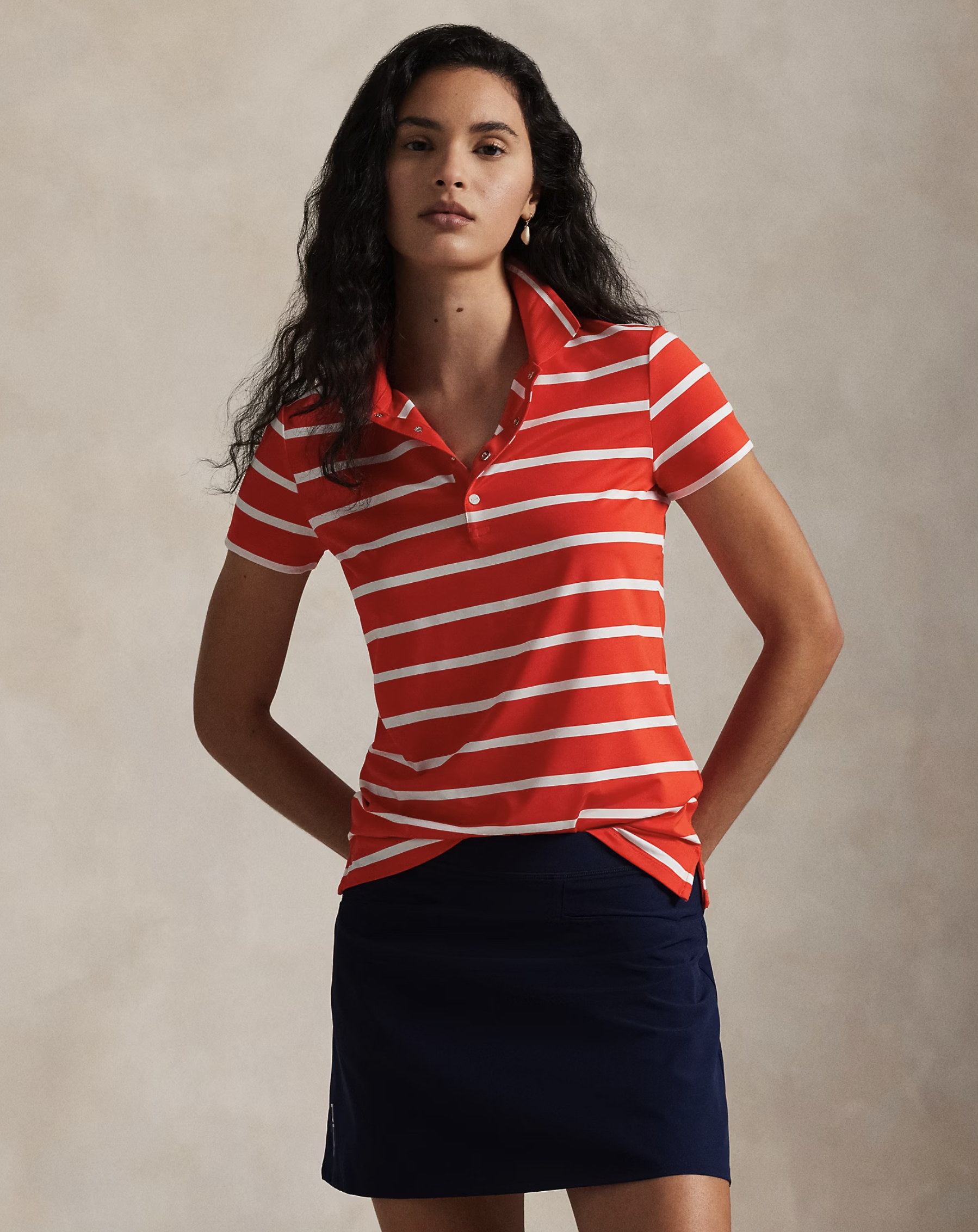 Ralph Lauren RLX SHORT-SLEEVE LIGHTWEIGHT AIRFLOW STRIPED POLO (SLIM FIT)