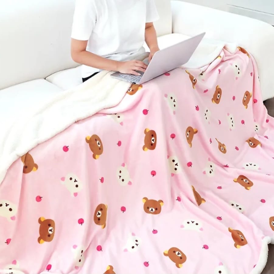 《預訂貨品》全新韓國限定 Rilakkuma 毛毯（粉紅色 M size)