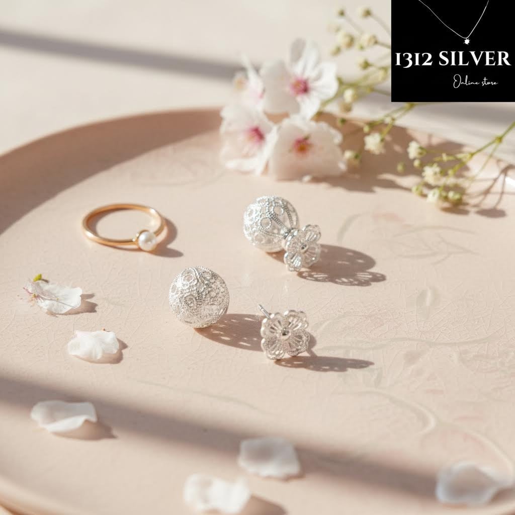 S925 - EE0294 Filigree Ball Earrings