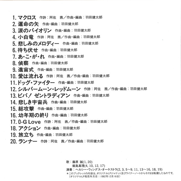 (新品同樣) 超時空要塞Macross < 頭版 - 電視動畫原聲大碟 > 1995 CD Album