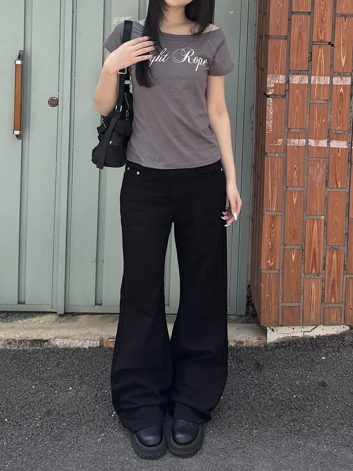 Script Wide Neck Graphic Tee