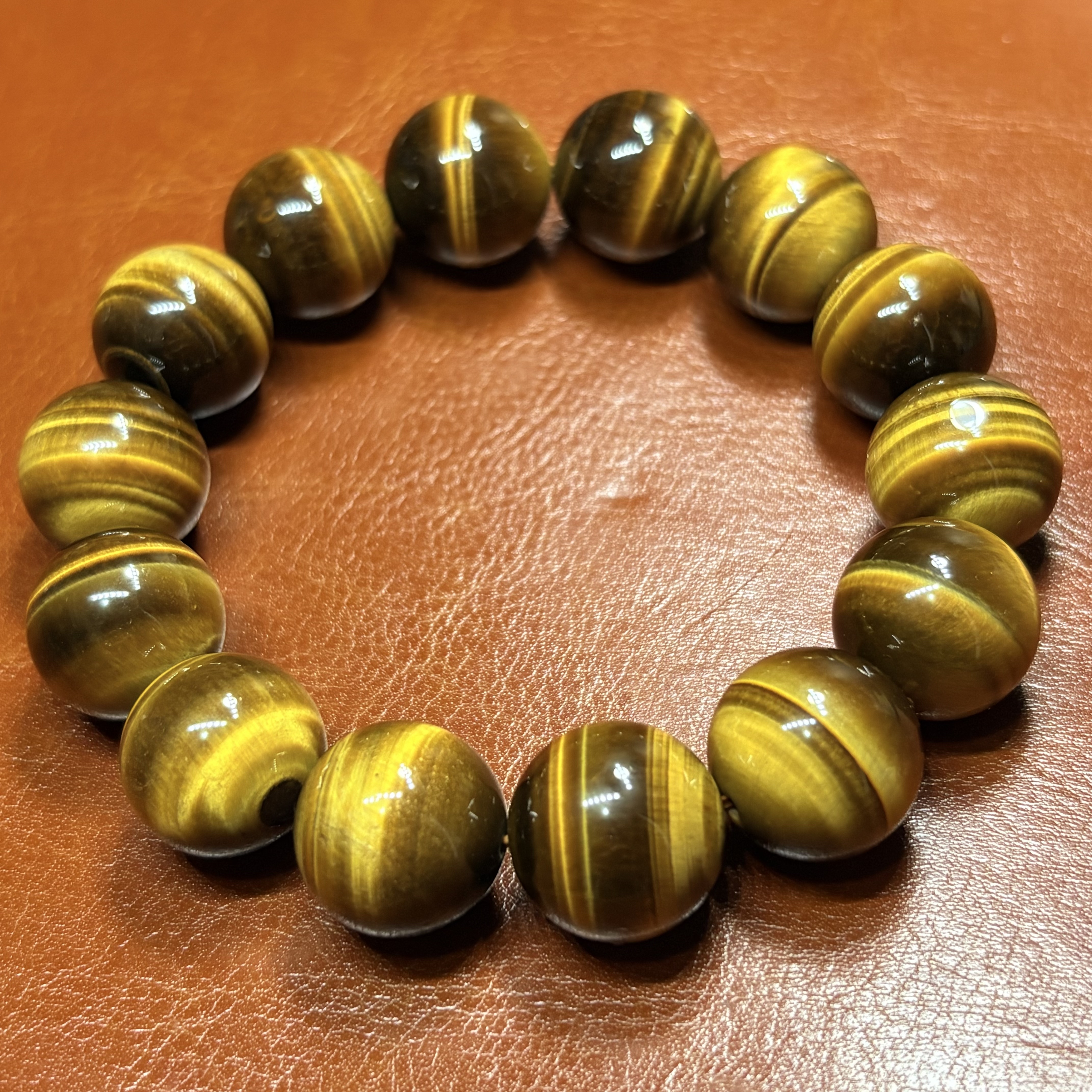 黃虎眼石手串No.3103 ｜規格：16mm珠18cm手圍