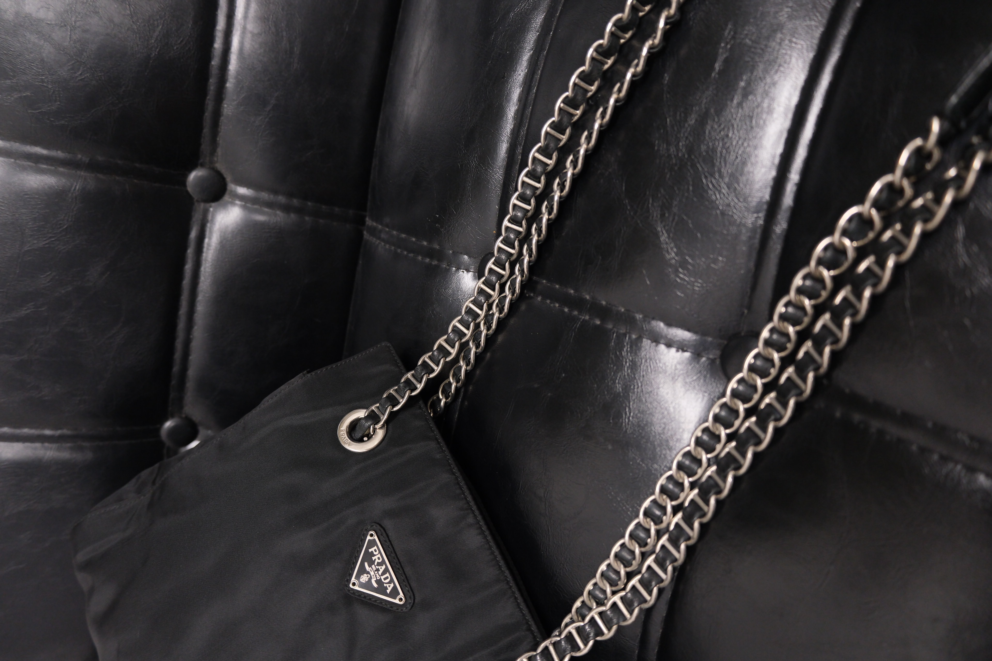 Prada Nylon Vintage Chain Bag 25