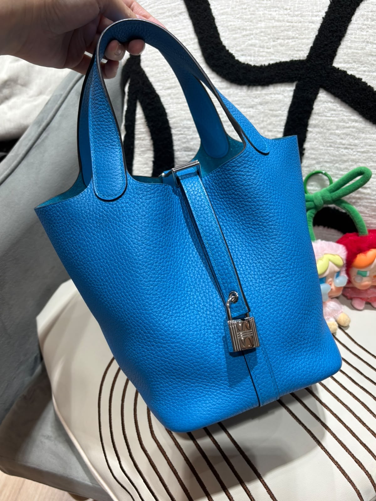 HERMES PICOTIN 18,STAMP A,B3 Bleu Zanzibar 100%Authentic, 98%New ✅key lock✅dust bag✅box