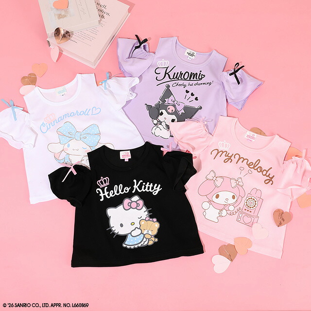 🆕【⭐訂購⭐】🌀 🇯🇵 日本直送 #Sanrio 露肩緞帶短袖T恤［4款選］🌀[ELCA-0007][260309]