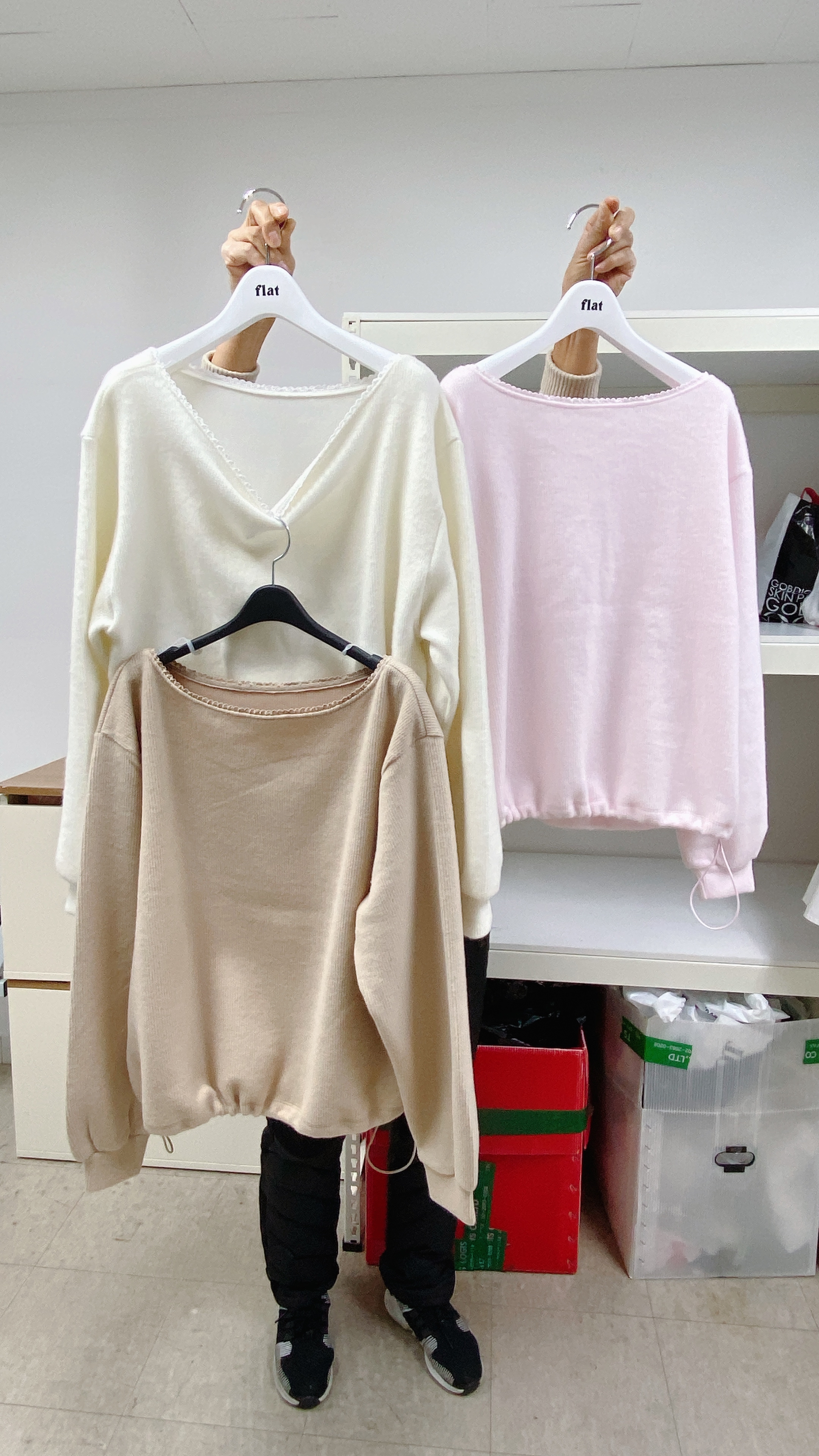 SP06_01 短版索抽繩甜美knit (3色)