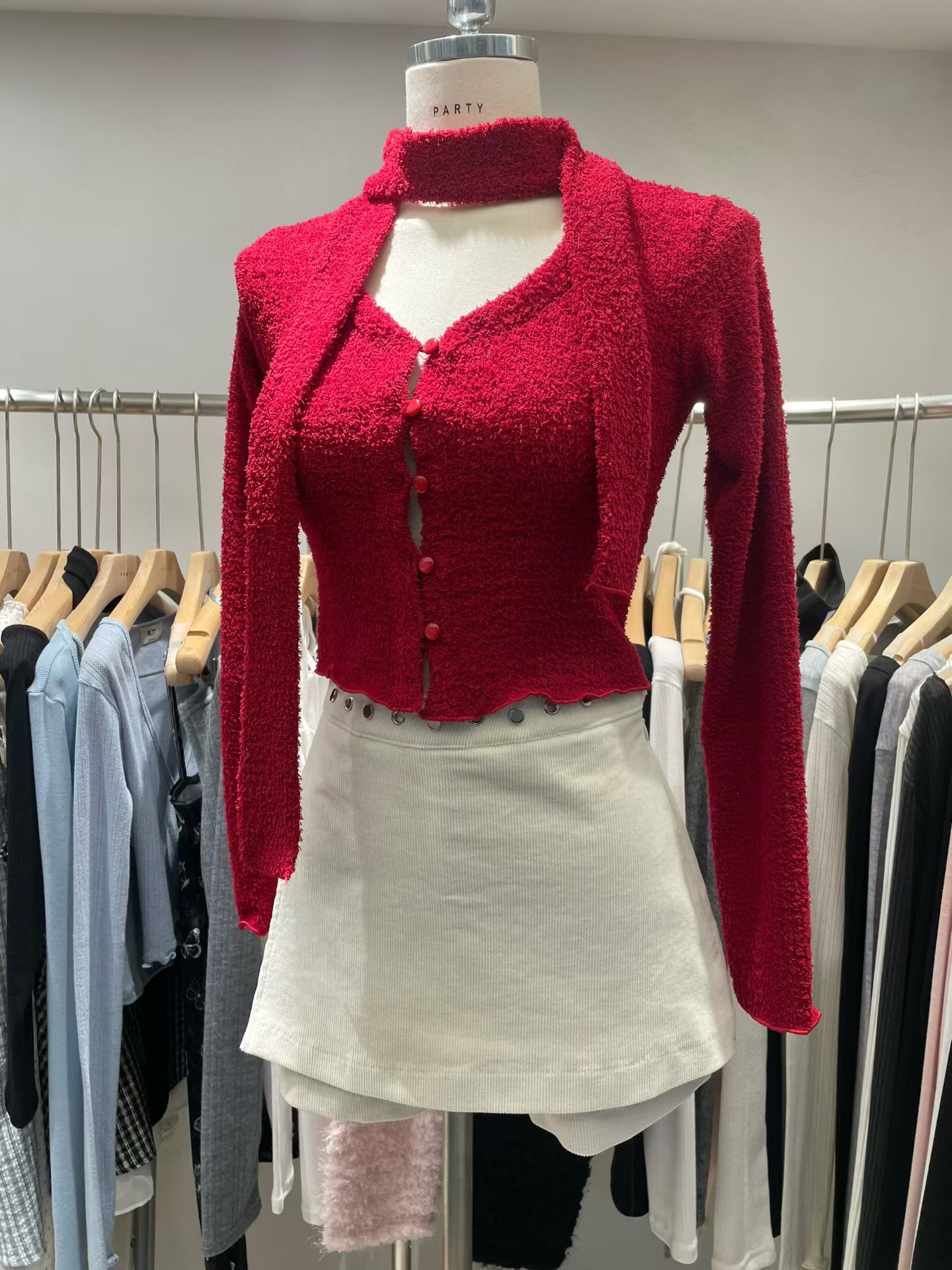 新年開門紅❤️毛巾質料 上衣外套兩著 V-neck cd set