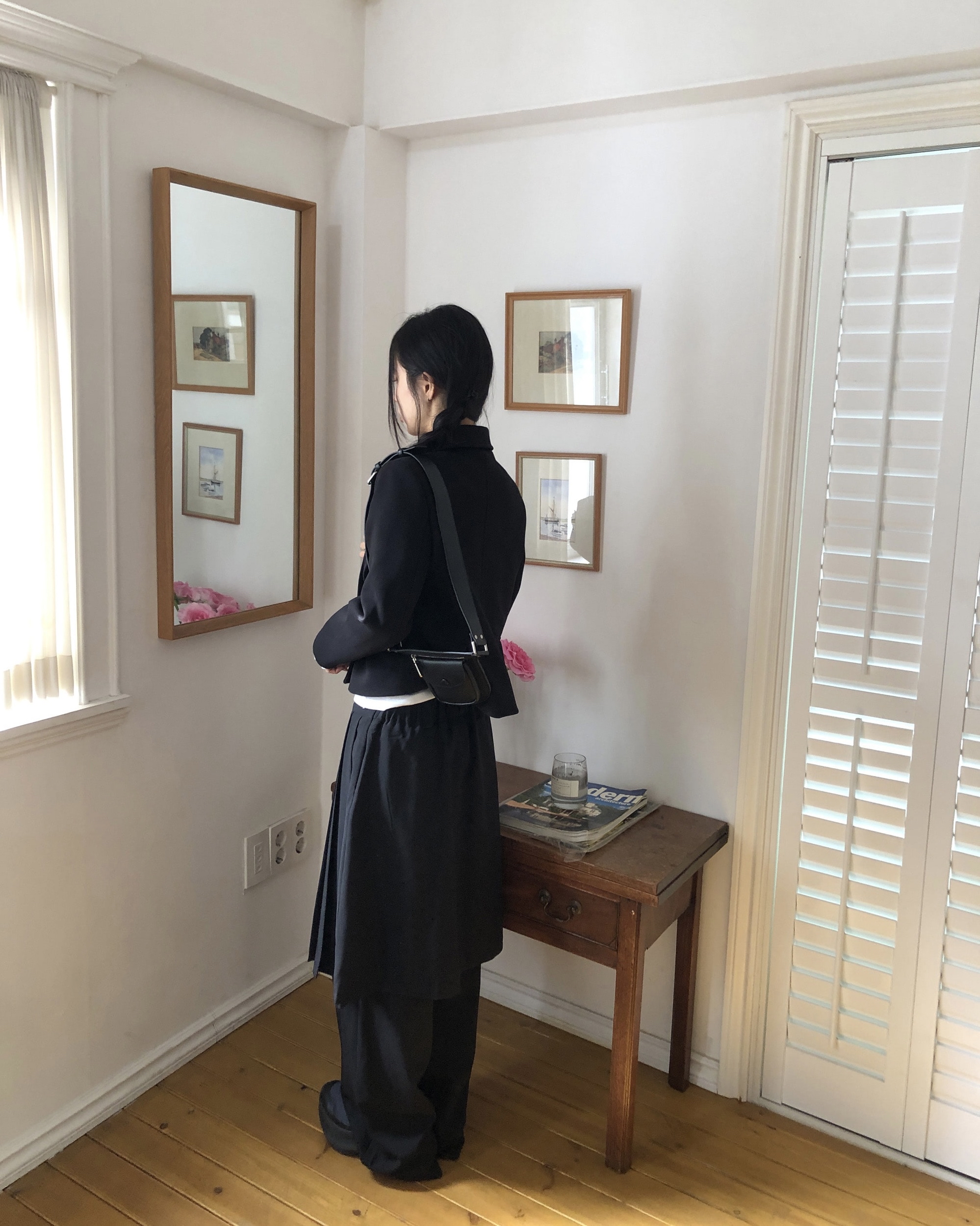 Pleated Layered Skirt Pants