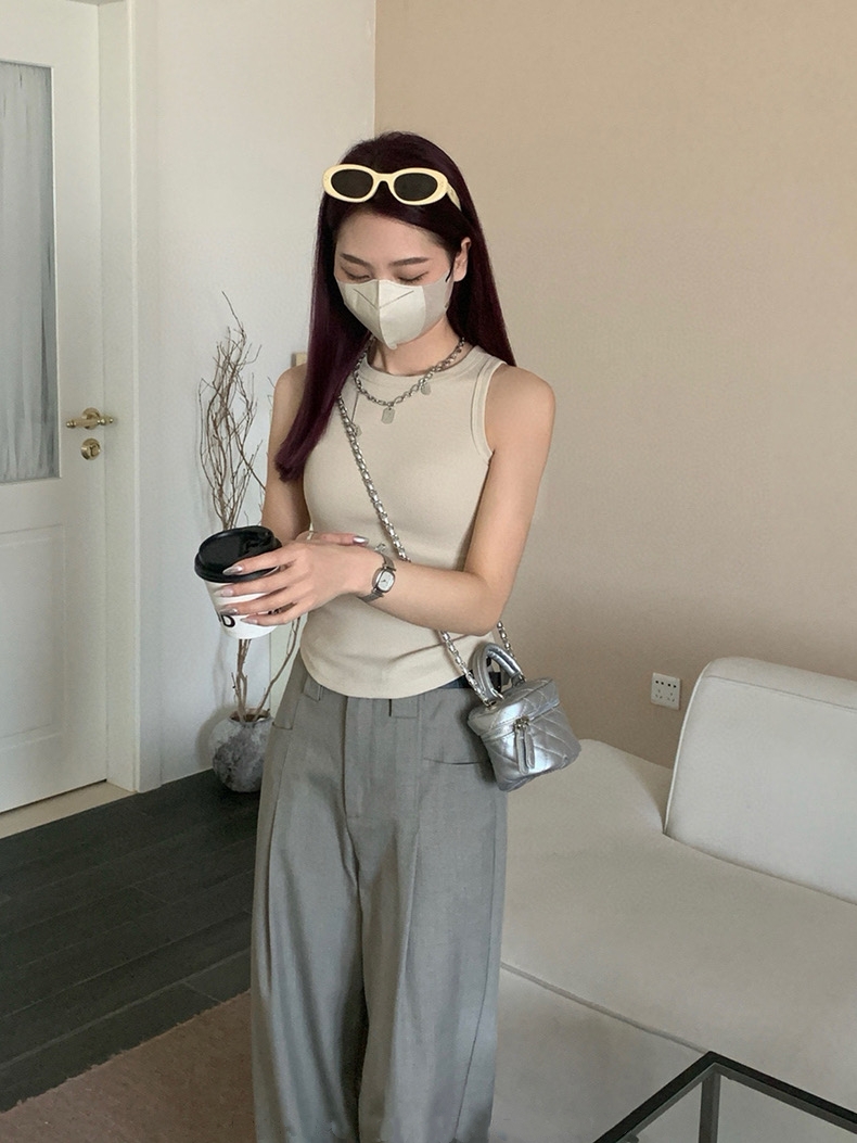 Plain Casual Tank Top 韩版休闲螺纹弹力背心（6 colours)