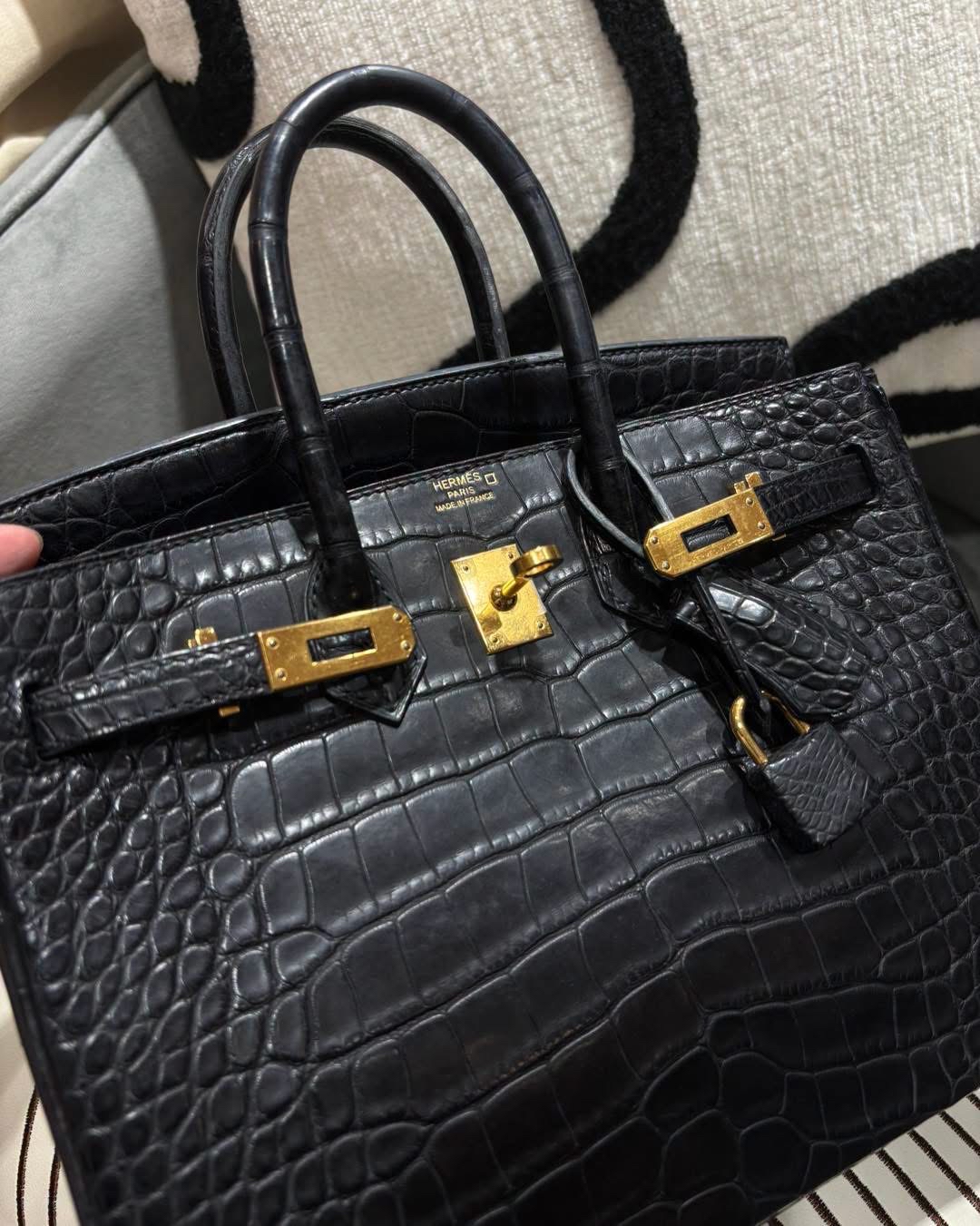 Hermes Birkin 25 黑色鱷魚皮 STAMP X 100%Authentic, 95% new  ✅key lock ✅ dust bag  ✅ box