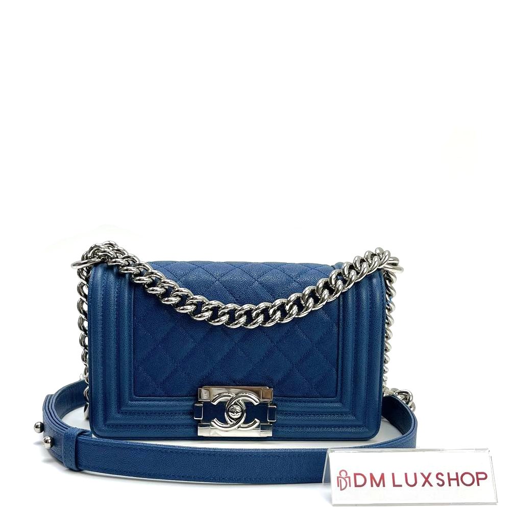 Chanel Boy Blue Caviar Small SHW (Serial 30 Year 2020)