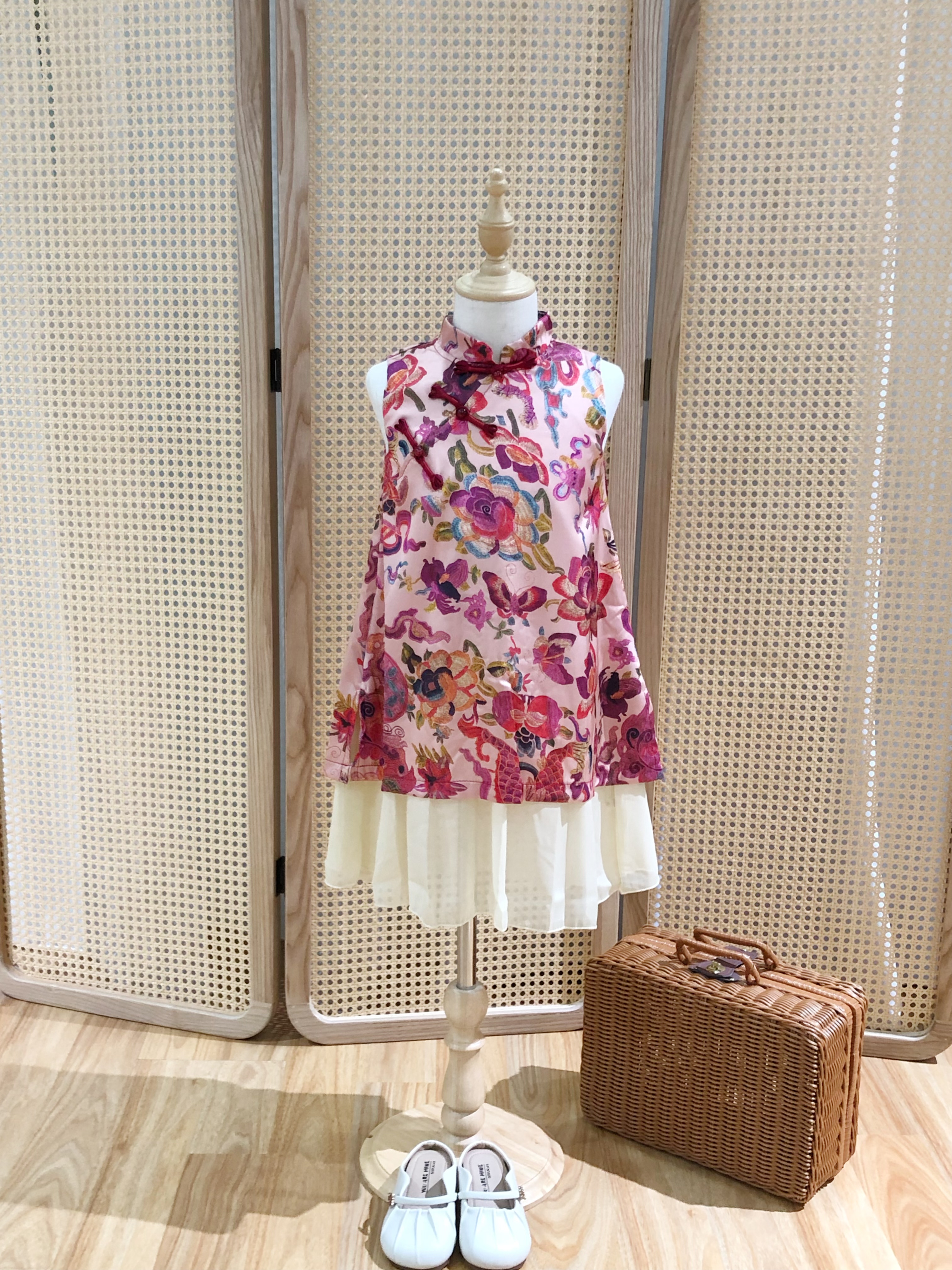 Floral Cheongsam Style Dress 