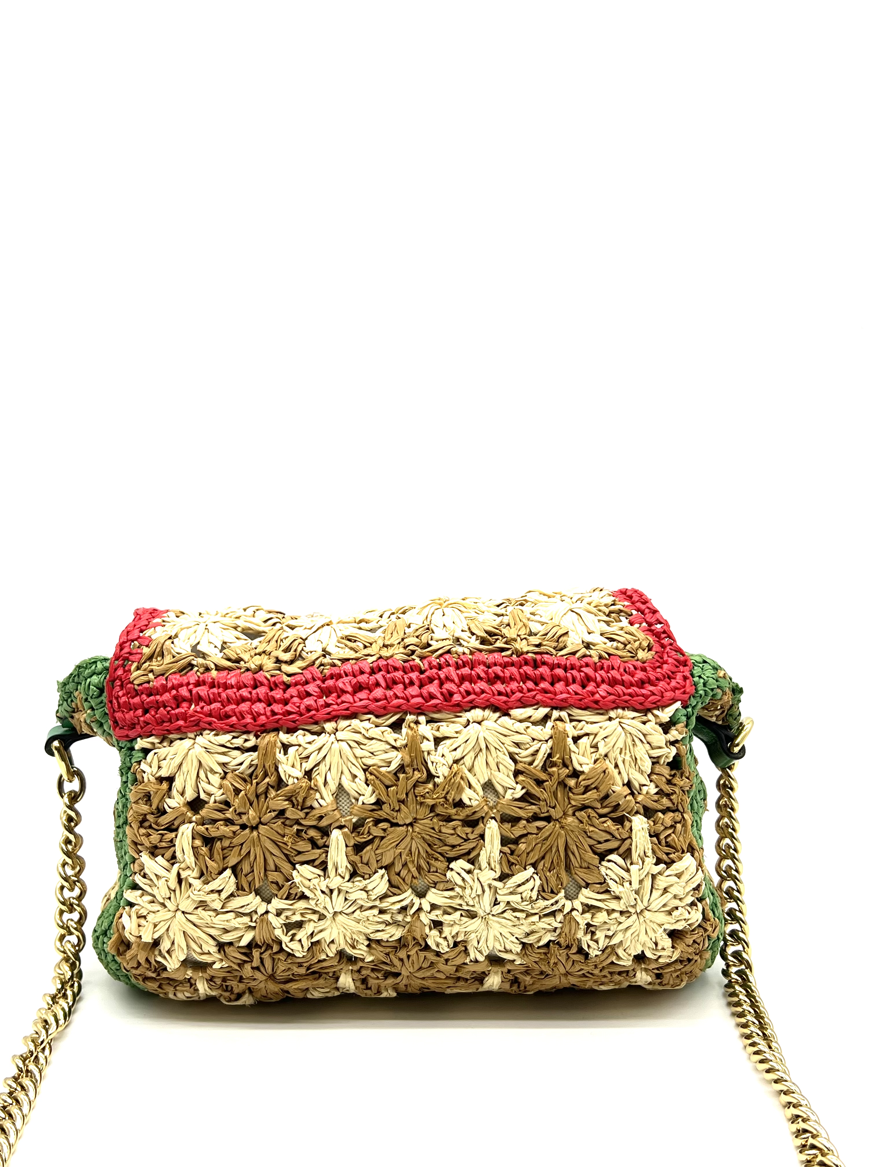 Pre-Owned GG Marmont Raffia Crochet Flower Shoulder Bag / Product Code: 26051202