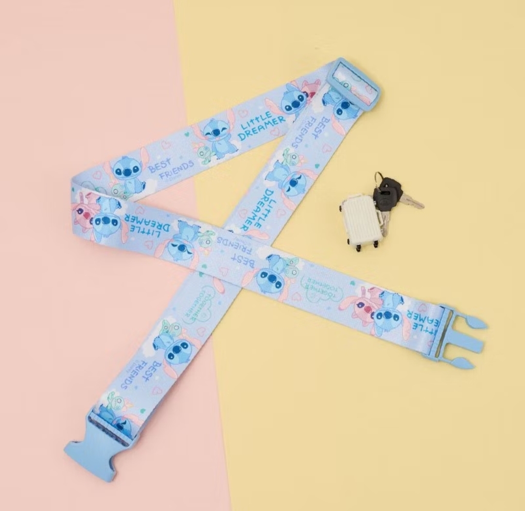 現貨💜正版 史迪仔 stitch 小金 小甘 迪士尼 Disne   史迪仔行李帶 stitch行李帶 行李帶  旅行行李帶 😃