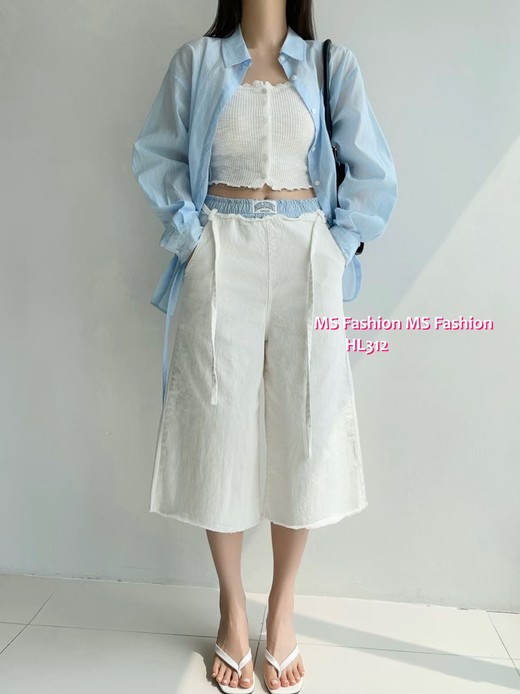 HL312 韓國🌼Howluk拼色腰闊褲