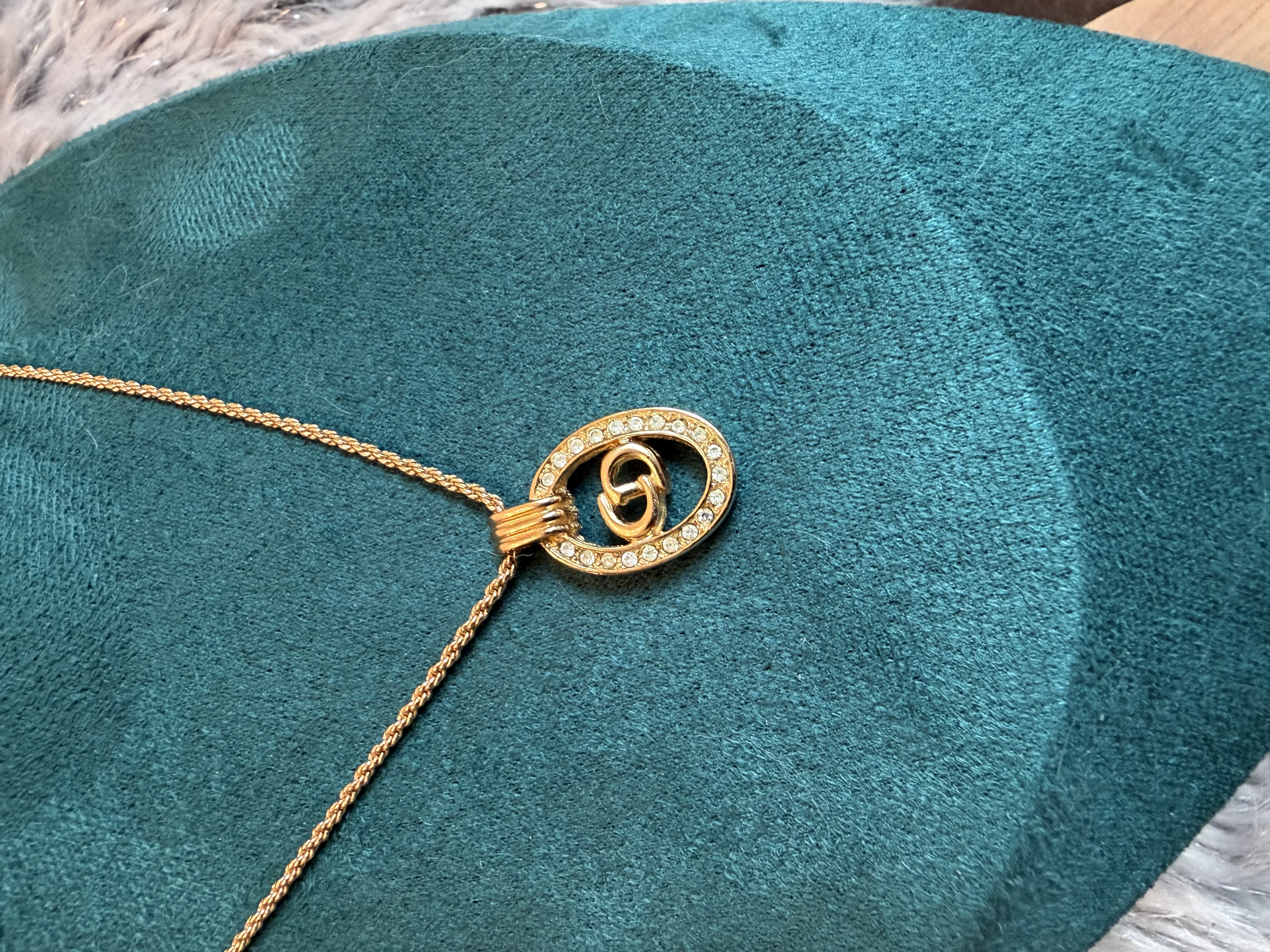 vintage dior CD necklace