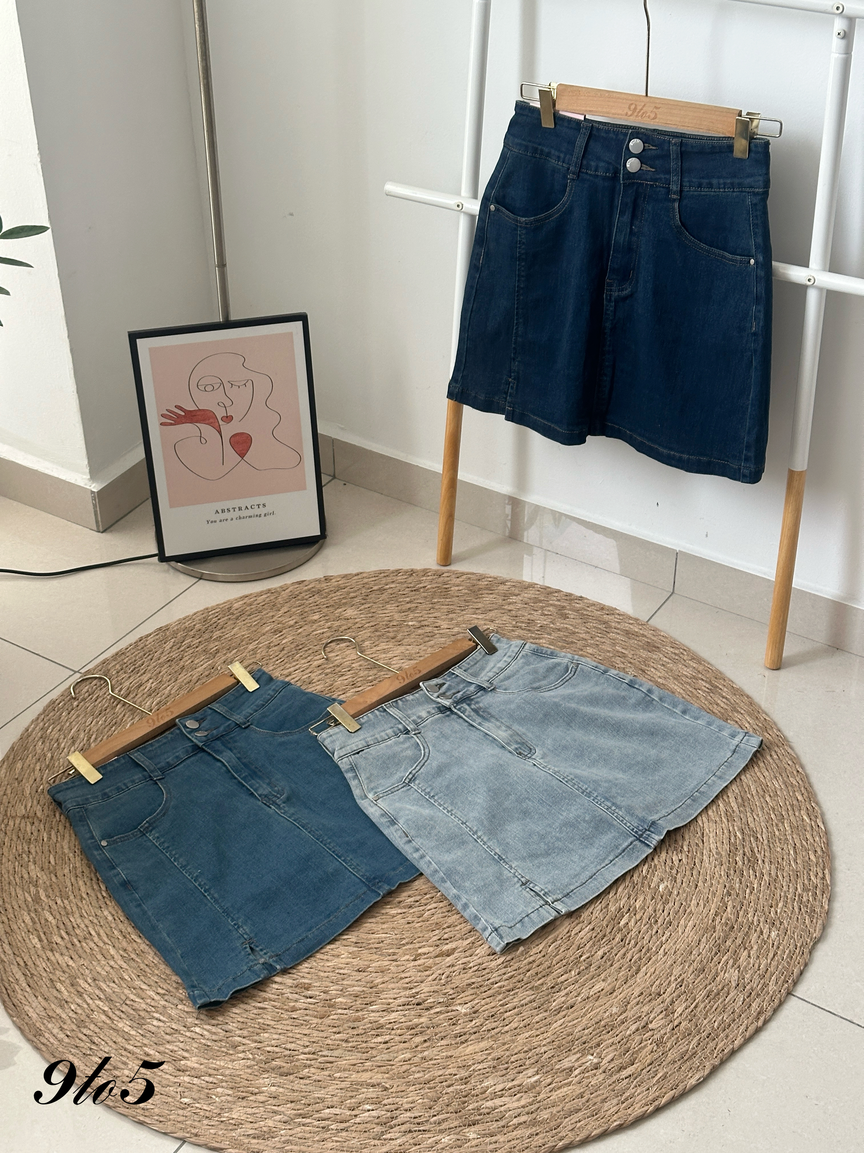 S1899 Denim Short Skirt - 3 Colors 